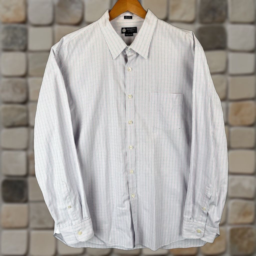 J.Crew J.CREW Haberdashery Shirt Mens 2XL 18-18.5 Cotton 80s 2 Ply Check Button Collared Pocket Twill Dress Shirt Mens Regular Long Sleeve Multicolor 80s Size US XXL / EU 58 / 5 - 1 Thumbnail