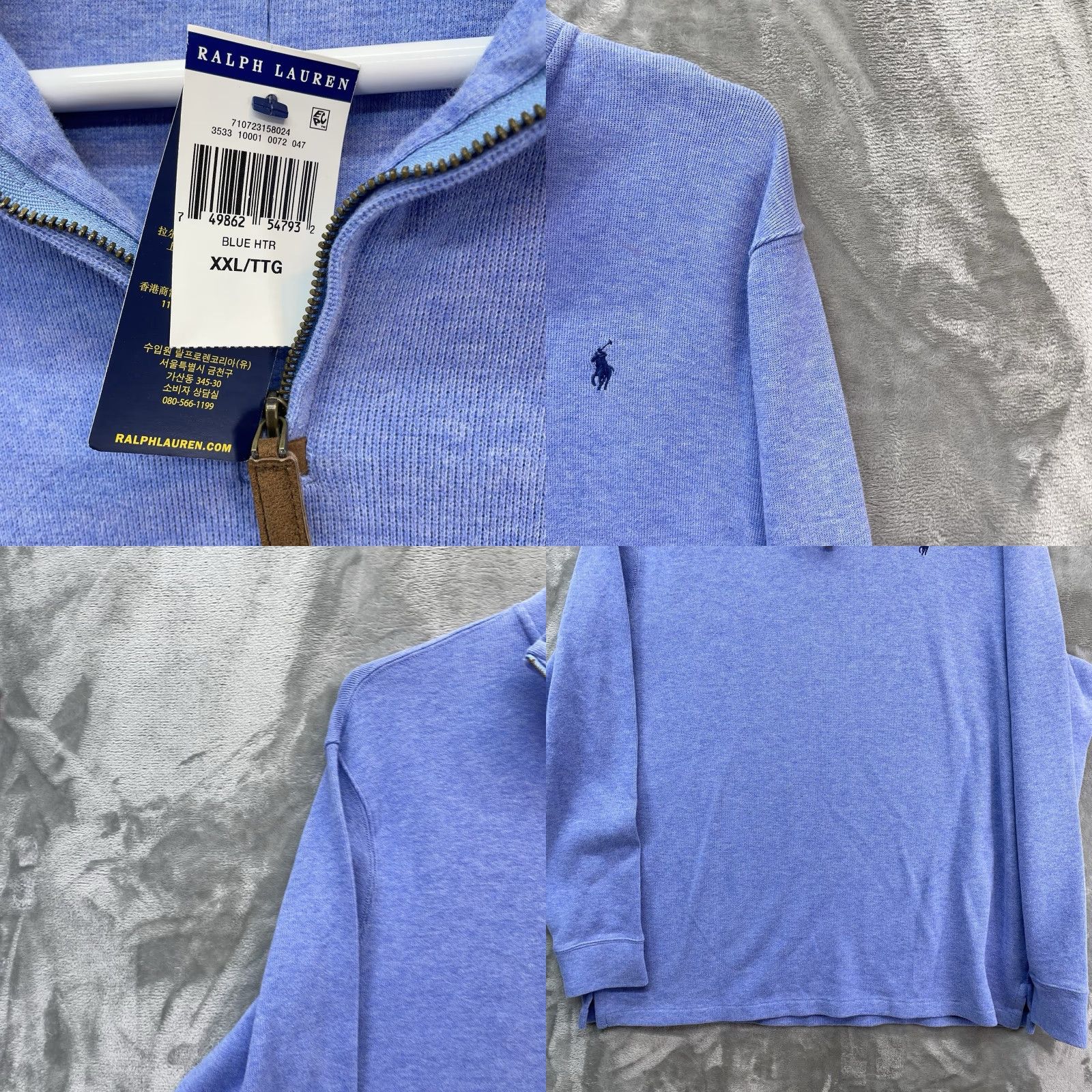 Polo Ralph Lauren Polo Ralph Lauren Sweater Men 2XL 1/4 Zip Mock Neck Pullover Casual Preppy Classic Logo Zipper Blue Knit Cotton Vintage: No? Size US XXL / EU 58 / 5 - 8 Thumbnail