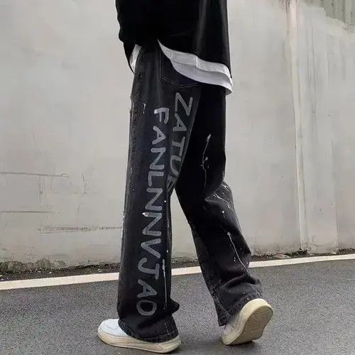 Japanese Brand × Jean Bandana Patchwork Straight Leg Baggy Jeans Size US 30 / EU 46 - 1 Thumbnail
