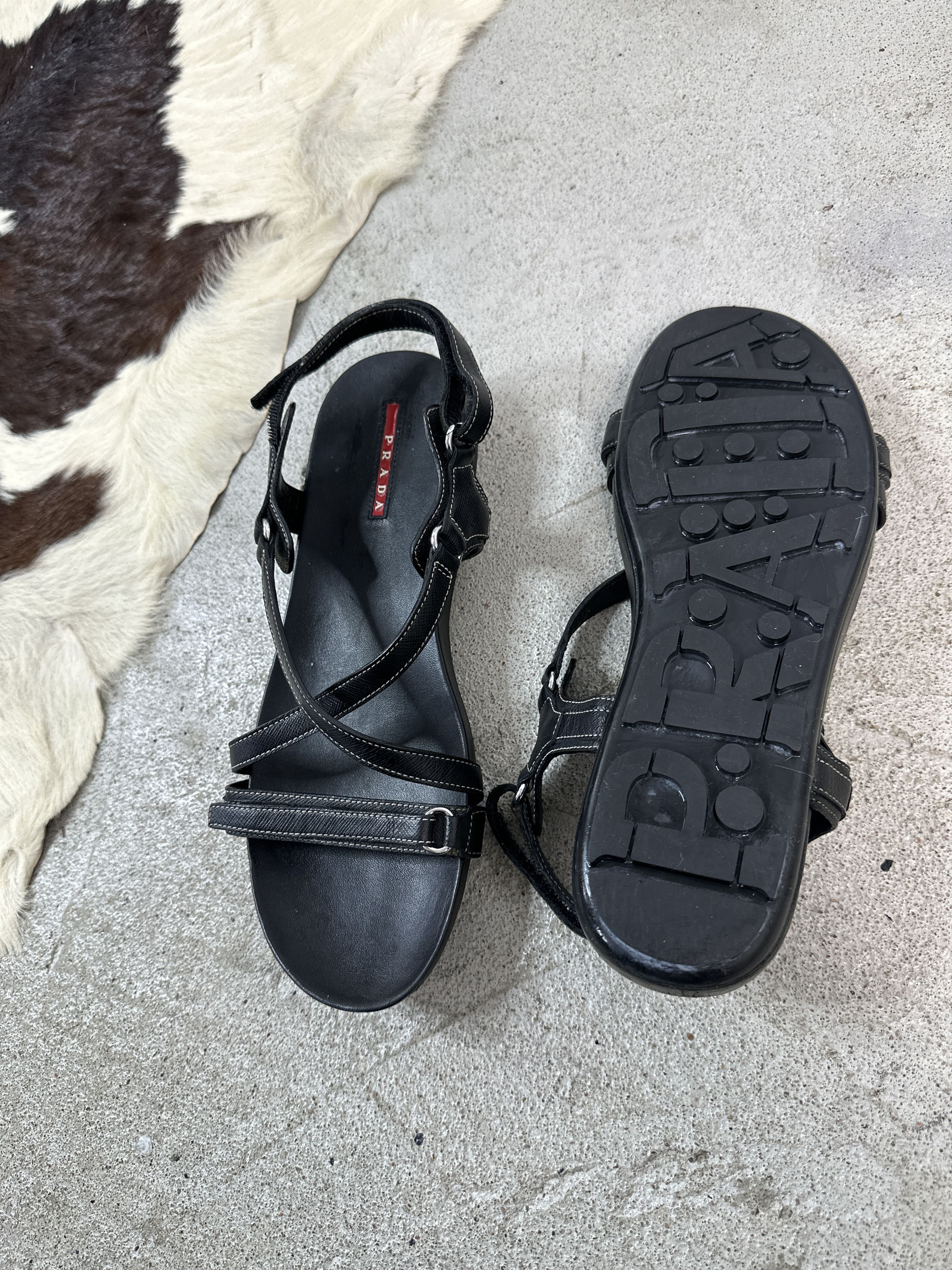 Prada × Vintage Vintage Leather Shoes Sandals Prada 00s Size US 11.5 / IT 41.5 - 1 Thumbnail
