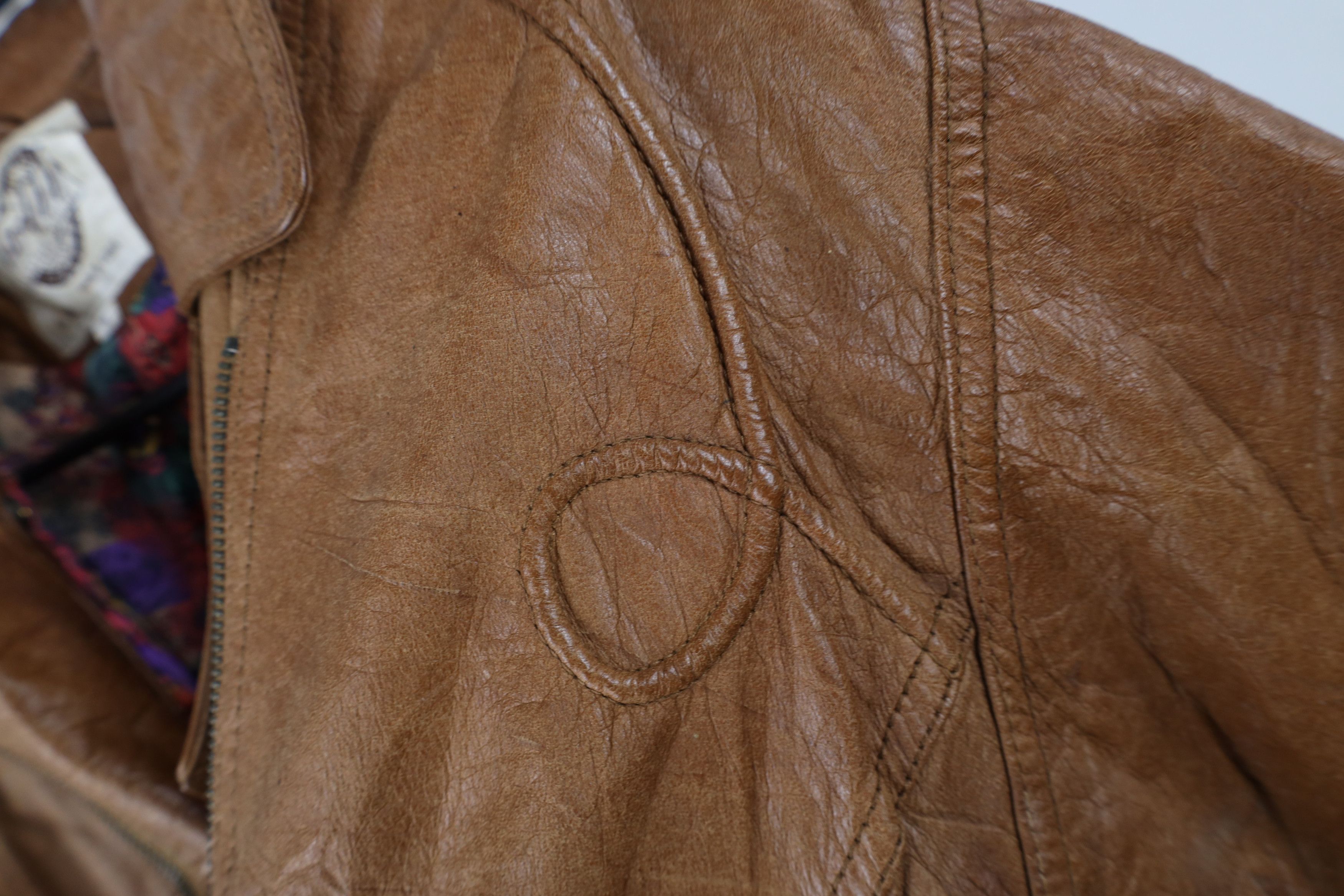 Vintage Vintage 90s Streetwear Lined Leather Bomber Jacket Size M / US 6-8 / IT 42-44 - 6 Thumbnail