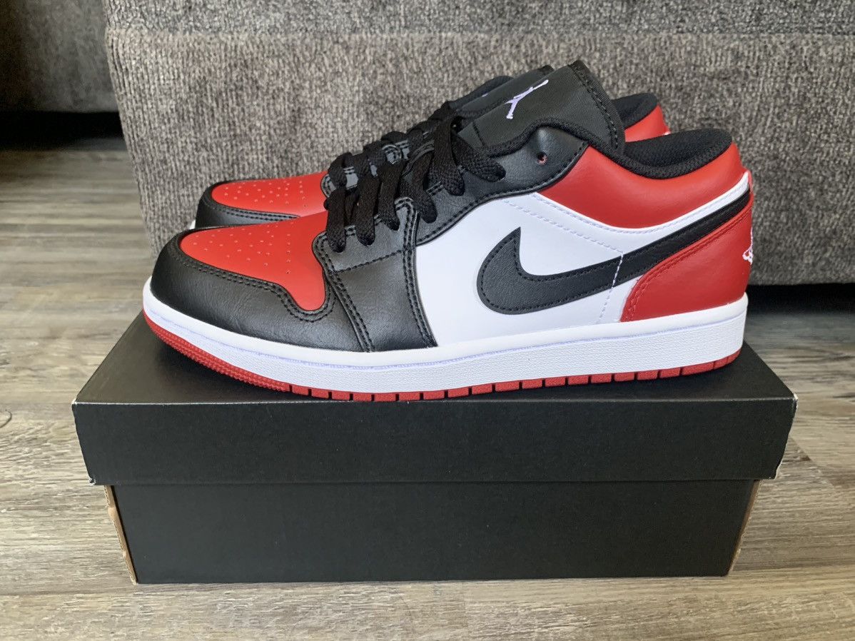 Jordan Brand Air Jordan 1 Low Bred Toe Size US 8 / EU 41 - 4 Thumbnail