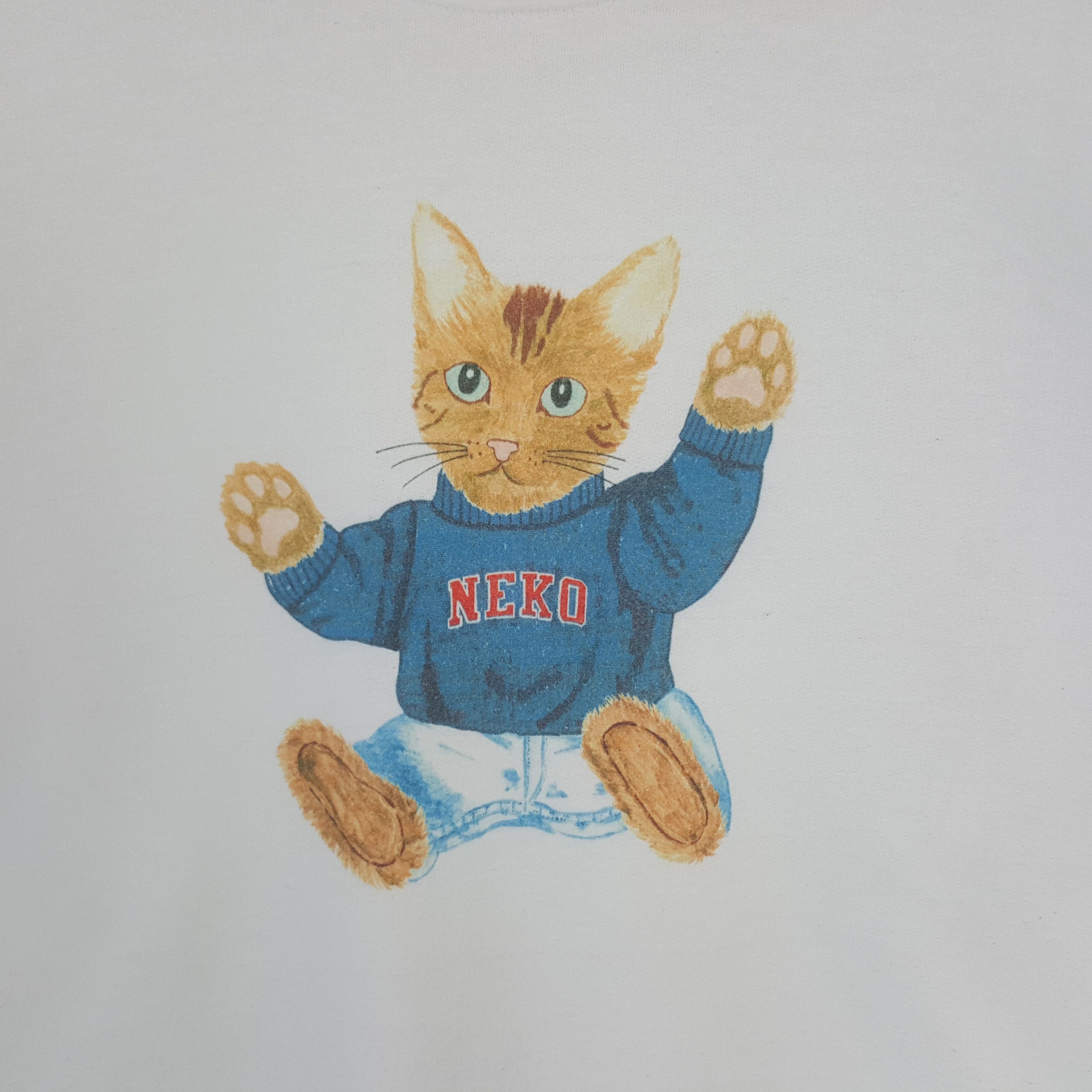 Beams Japan Vintage Beamst Neko Cat Japanese Sweatshirt C287N31 Size US S / EU 44-46 / 1 - 2 Thumbnail