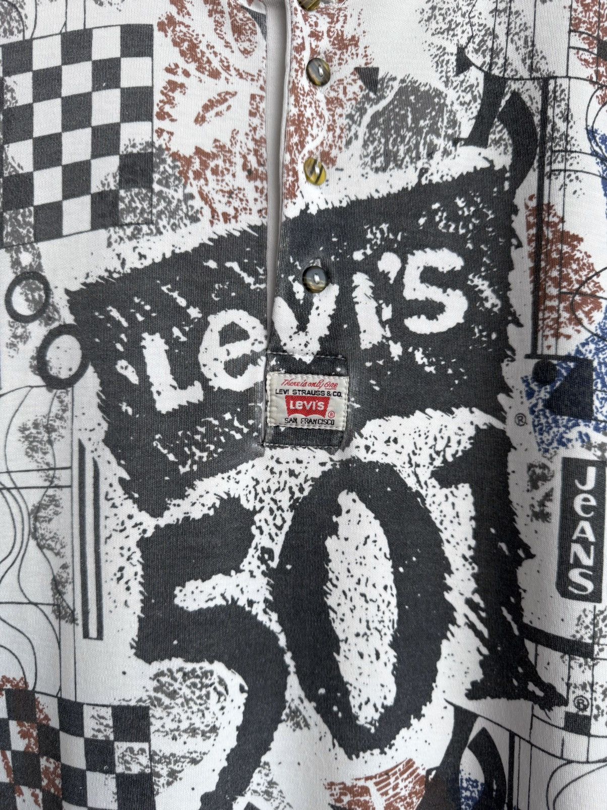 Levi's Vintage Clothing Vintage 90’s Levi’s 501 All Over Print Button Up Shirt USA Size US M / EU 48-50 / 2 - 7 Thumbnail