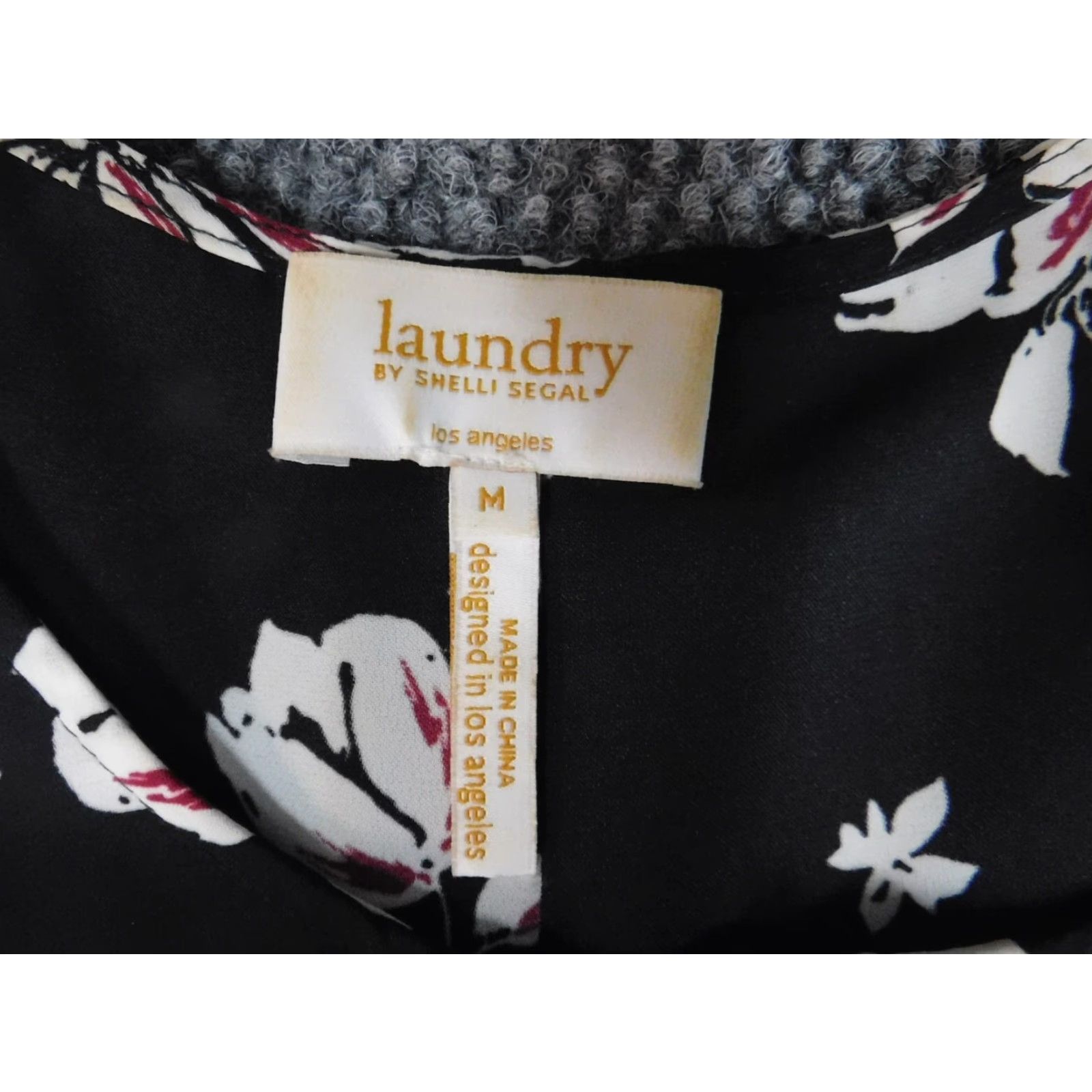 Laundry by Shelli Segal Laundry By Shelli Segal Blouse Button-Up Womens M Black Floral Sleeveless Crew Neck Pullover Casual Classic Ruffle Polyester Silk Breathable Regular Size M / US 6-8 / IT 42-44 - 7 Thumbnail