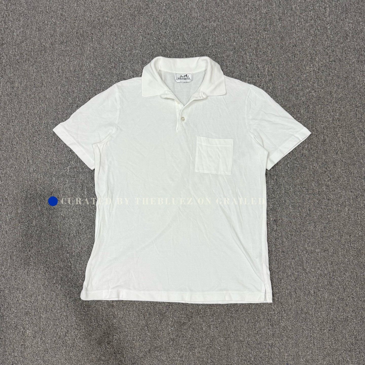 Hermes Hermes White Pocket Short-Sleeve Polo Shirt Size US M / EU 48-50 / 2 - 1 Thumbnail