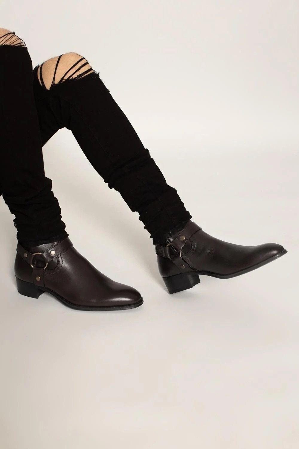 Saint Laurent Paris Wyatt Harness Boots. 41.5