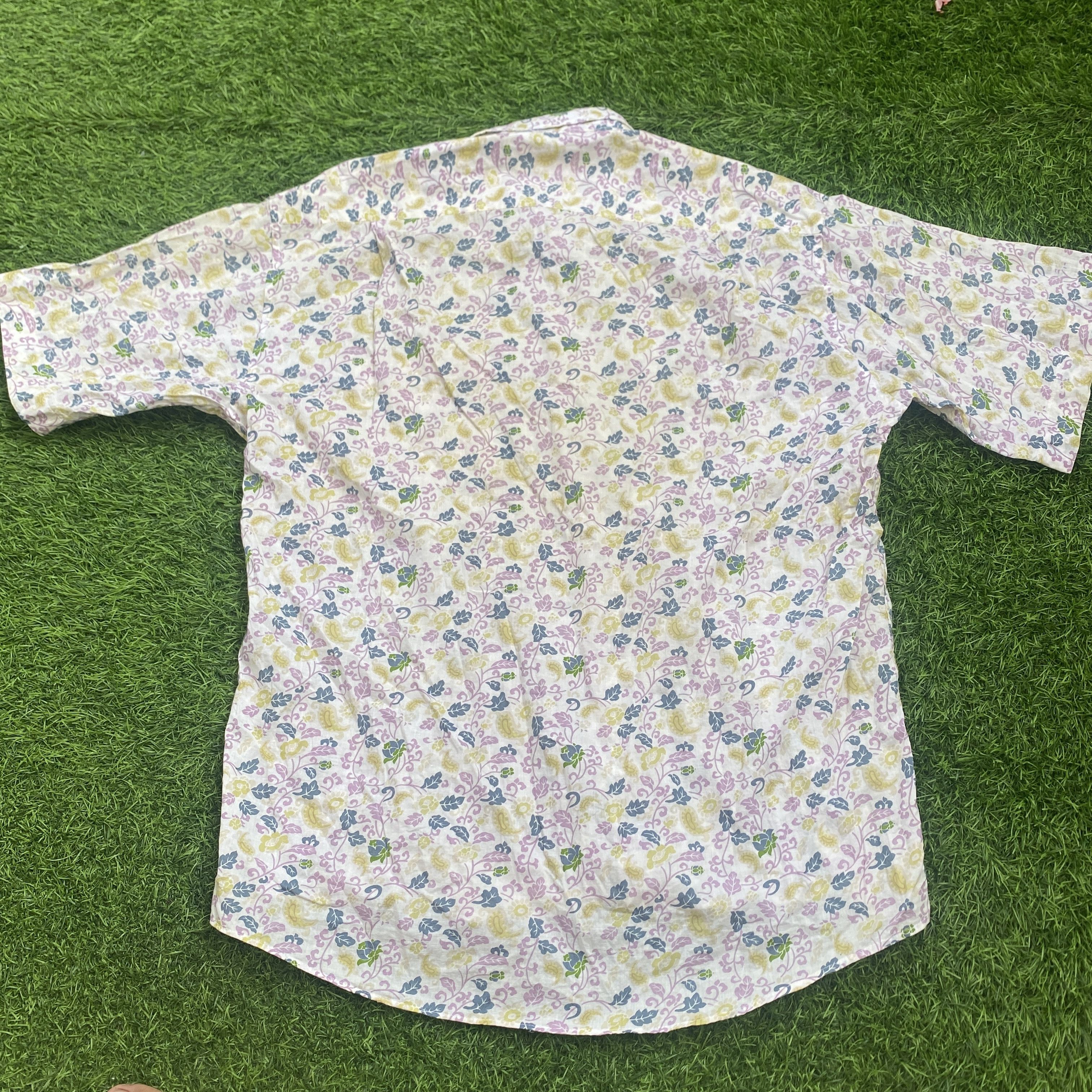 Balenciaga × Vintage Vintage 90s Balenciaga Floral Shirts Size US XL / EU 56 / 4 - 5 Thumbnail