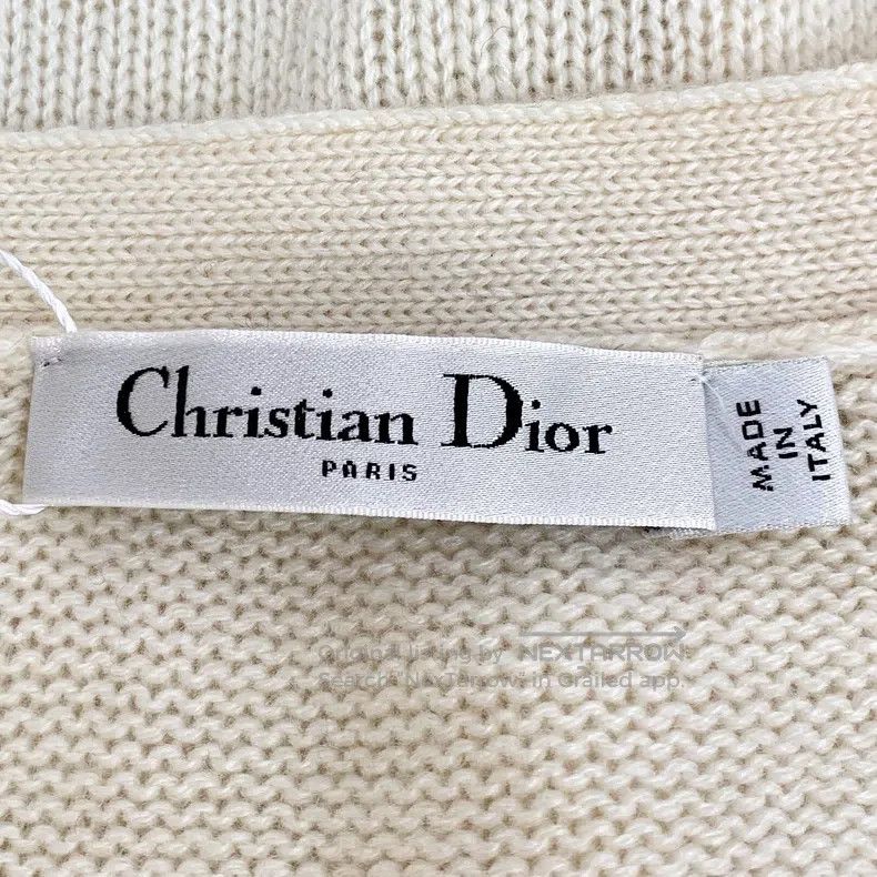 Dior Dior Beige cashmere V-neck single-breasted long-sleeved kn Size XS / US 0-2 / IT 36-38 - 5 Thumbnail