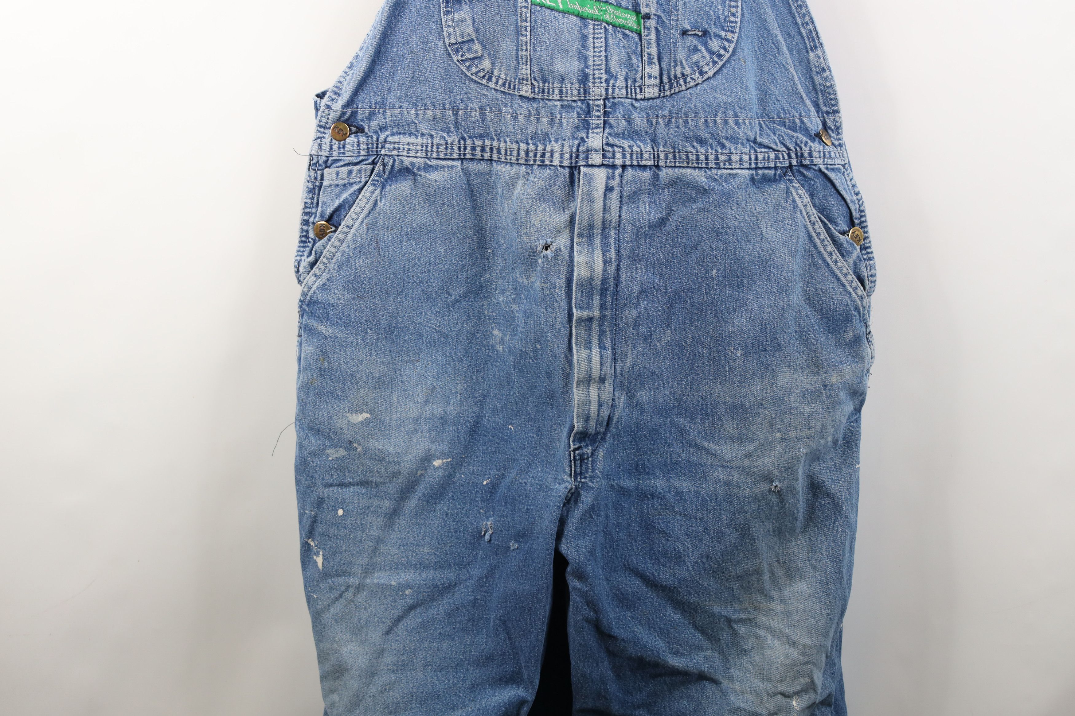 Vintage Vintage 90s Streetwear Thrashed Wide Leg Denim Overalls Size US 40 / EU 56 - 7 Thumbnail
