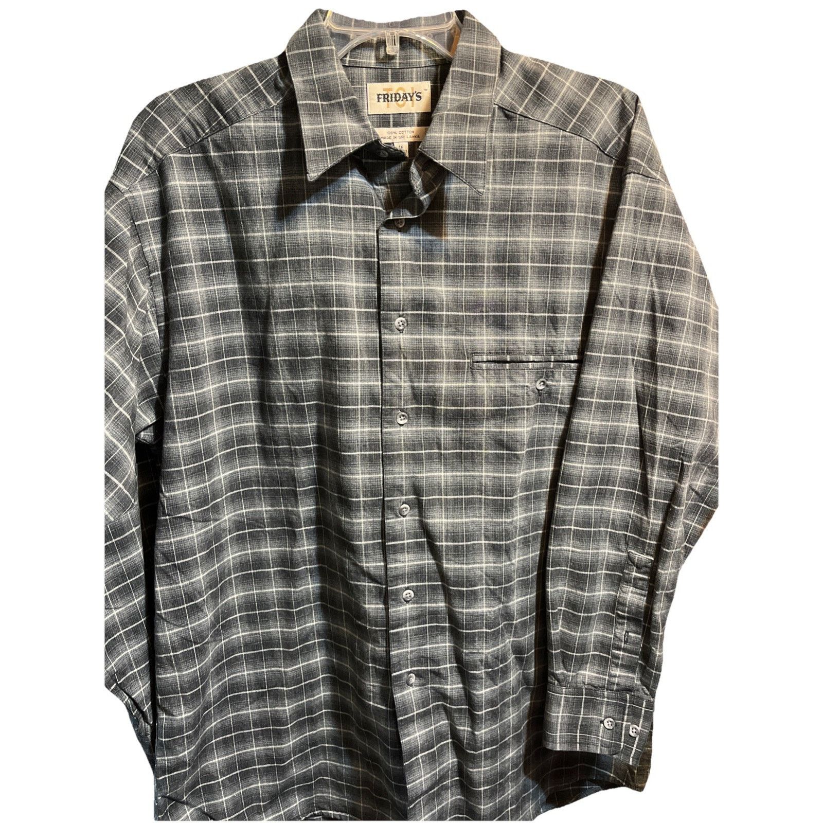 Other TGI Fridays Button Up Shirt Men’s 16 32/33 Gray Plaid Cotton Size US L / EU 52-54 / 3 - 1 Thumbnail