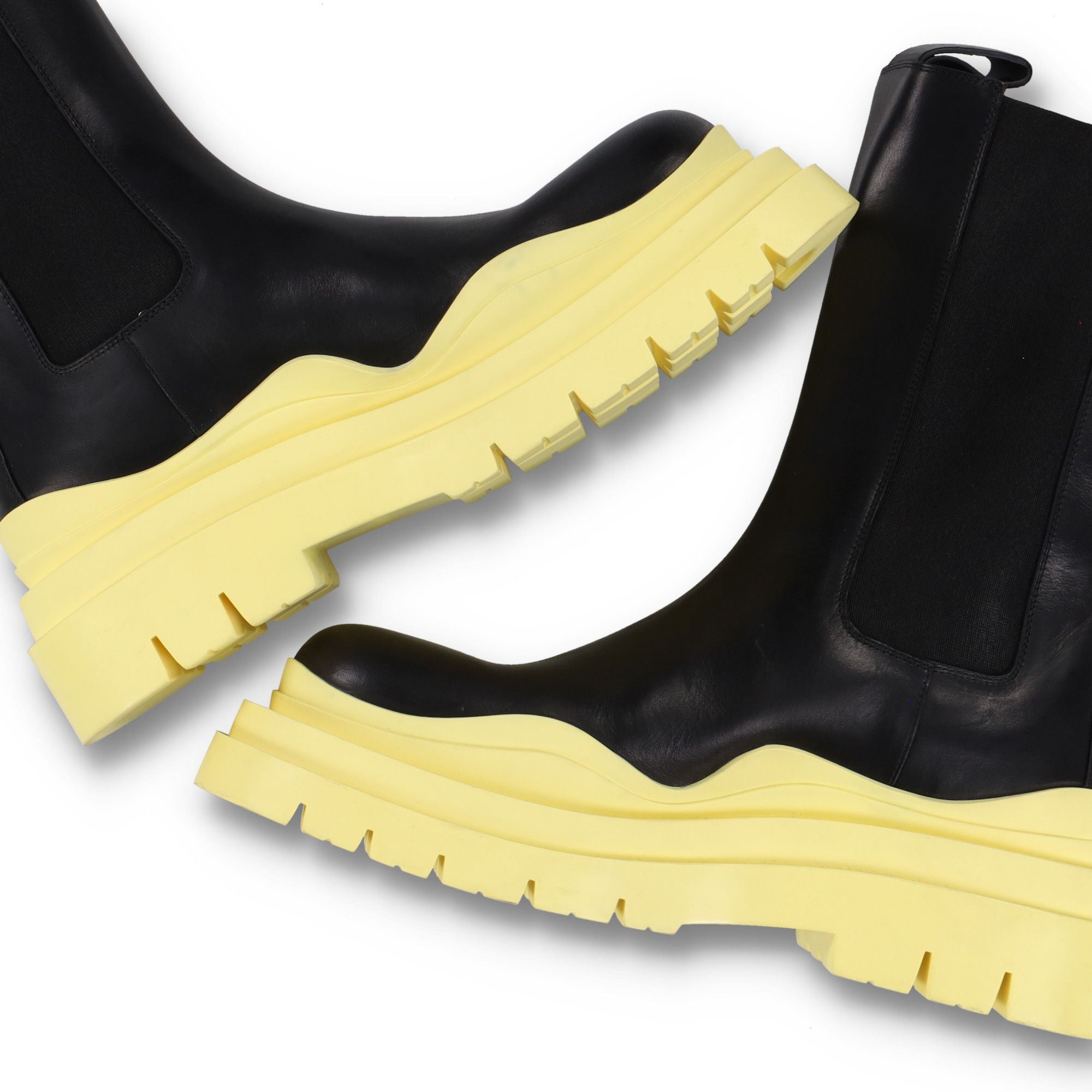 Bottega Veneta Black Yellow Tire Chelsea Boots Size US 7.5 / EU 40-41 - 5 Thumbnail