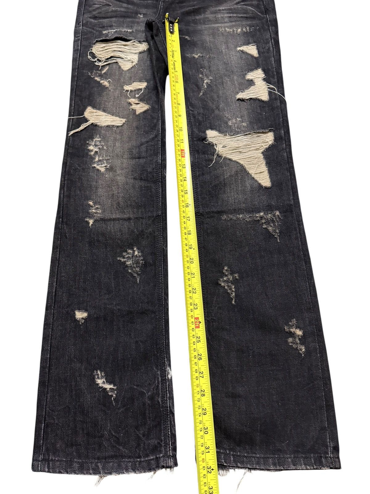 Tornado Mart Vintage Lagust Faded Wash Clawmark Whisker Distressed Flare Size US 31 - 14 Thumbnail