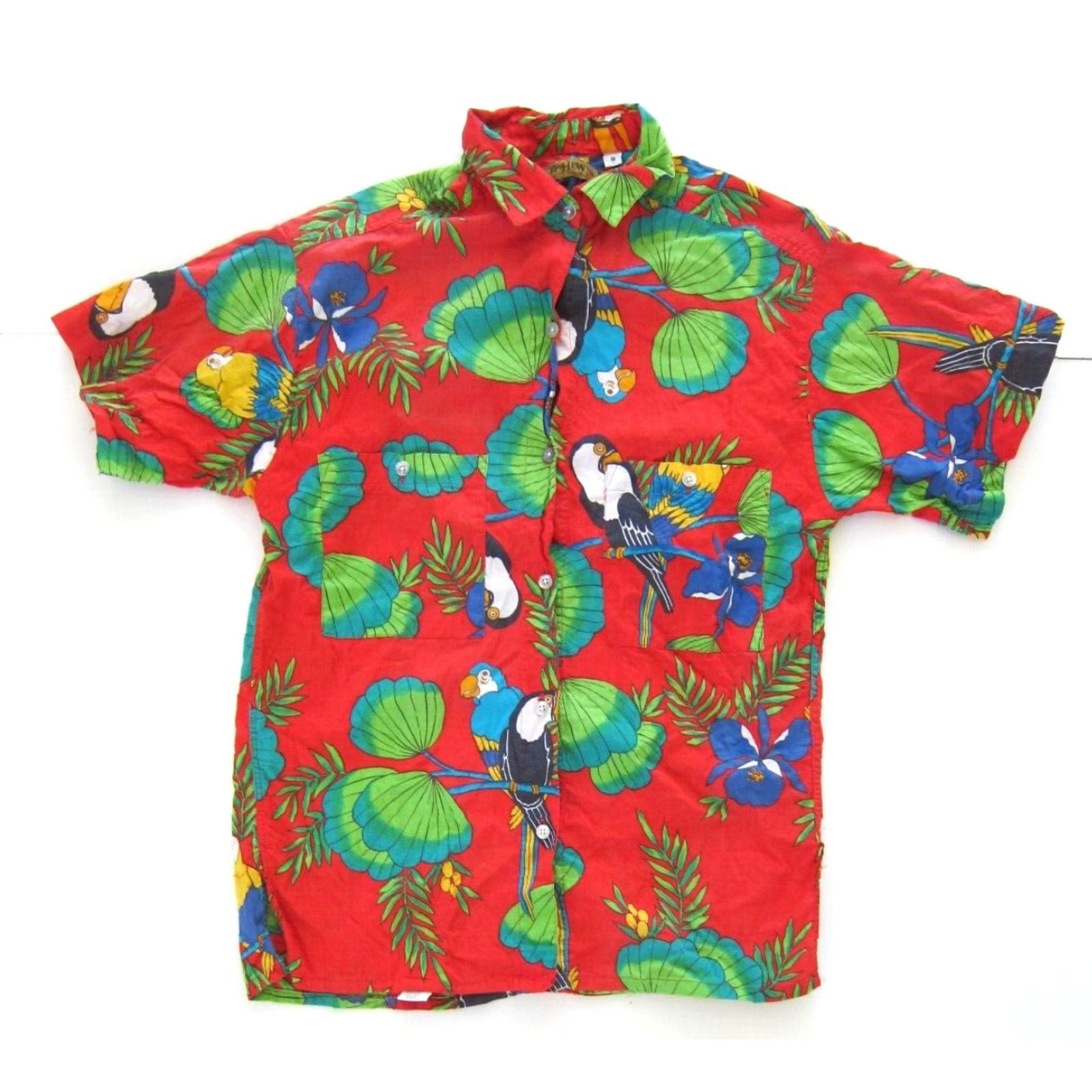 Vintage Vtg Ruff Hewn Cotton Red Bird Parrot Toucan Short Sleeve Button Shirt S Size S / US 4 / IT 40 - 7 Thumbnail