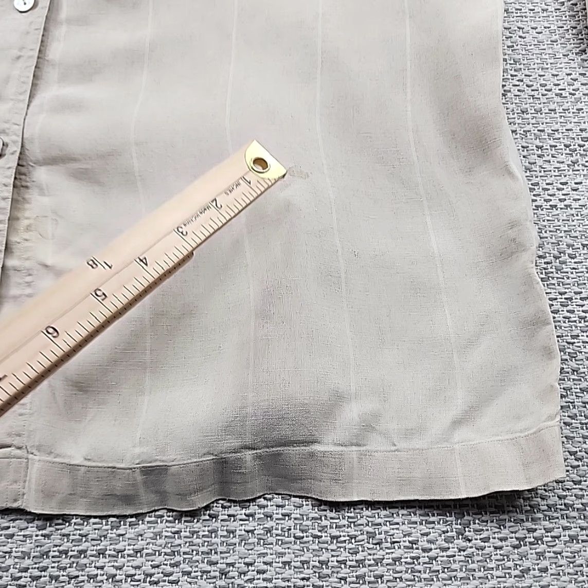Ellen Tracy Linda Allard Ellen Tracy Blouse Jacket M 100% Linen Button Up Shoulder Pads Beige Long Sleeve Collared 18 Women Vintage: No Size XXL / US 16-18 / IT 52-54 - 6 Thumbnail