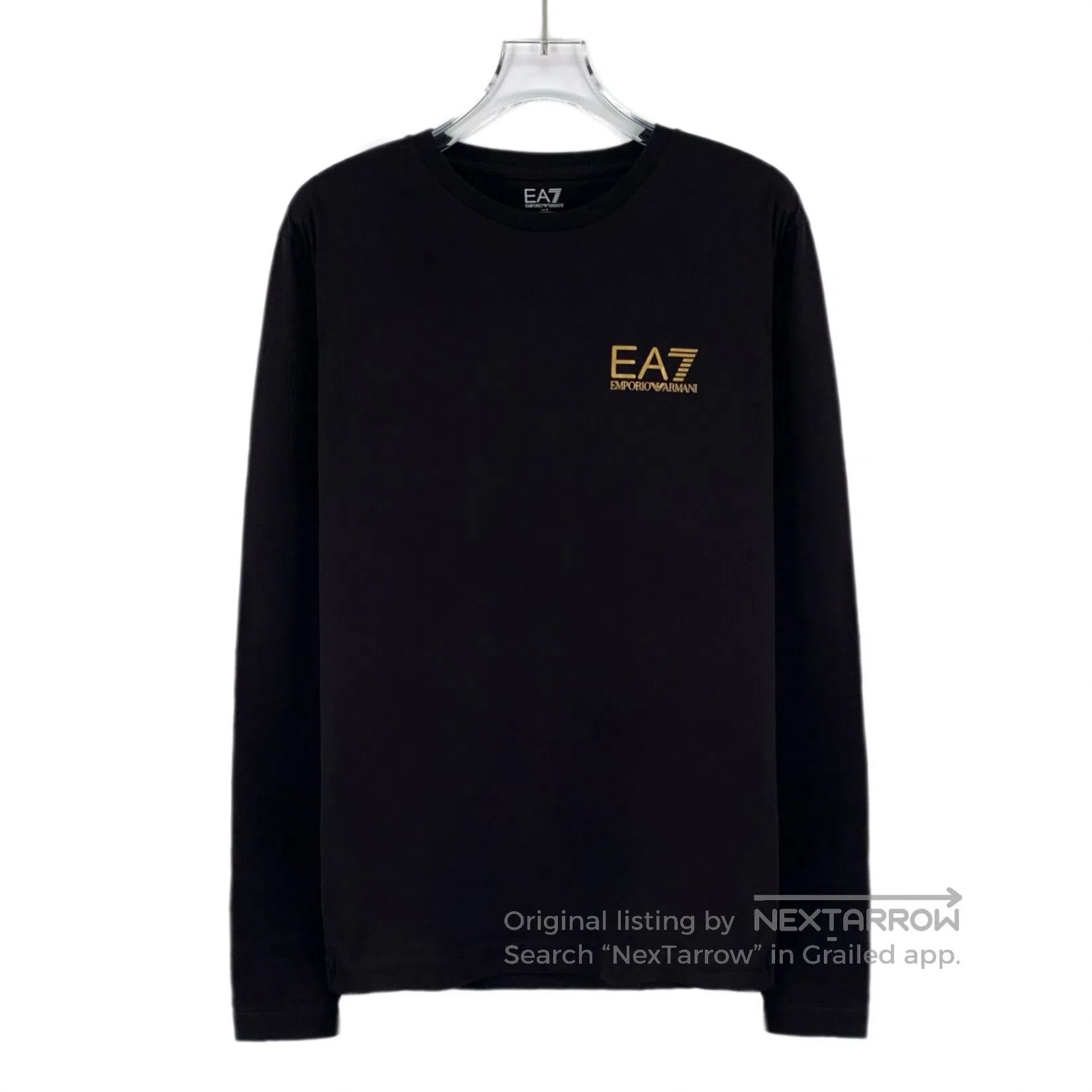 Armani Armani Black Logo Printed Cotton Crew Neck Long Sleeve Swe Size US S / EU 44-46 / 1 - 1 Thumbnail