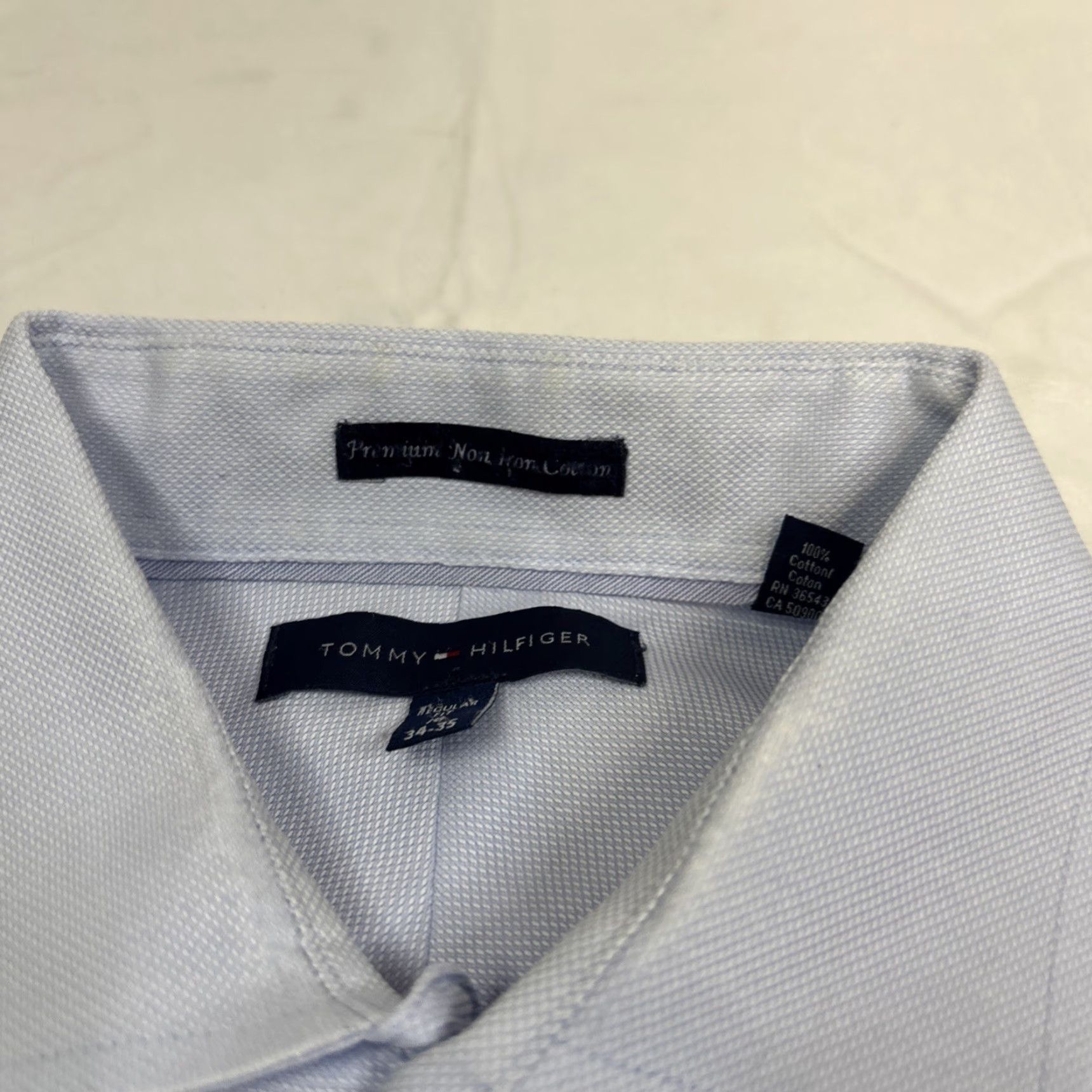 Tommy Hilfiger Tommy Hilfiger Premium Non Iron Long Sleeve Shirt Blue Regular Fit 16 34-35 Dress Shirt Men Modern Casual Wear Blue Size US L / EU 52-54 / 3 - 3 Thumbnail