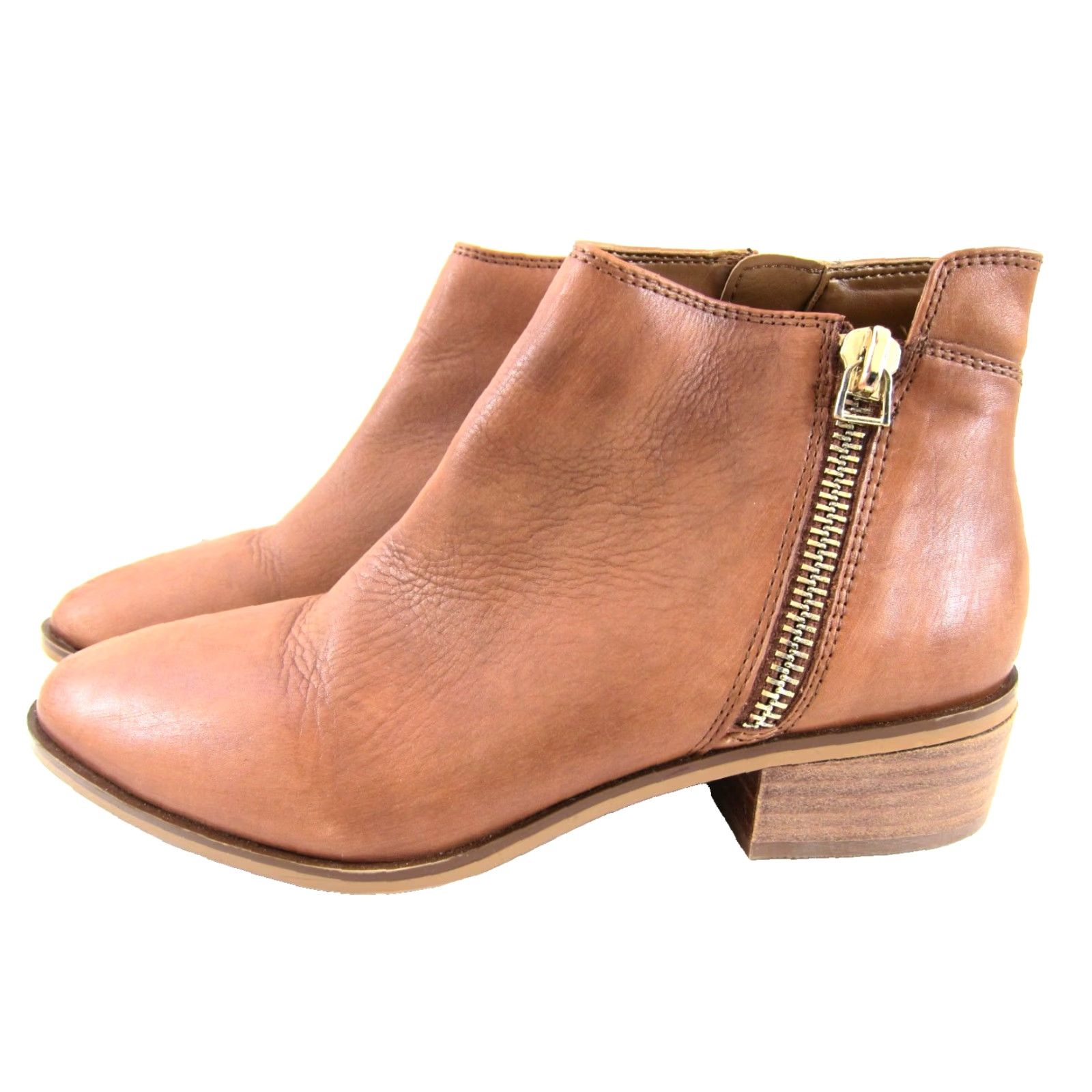 Aldo ALDO Tan Brown Distressed 100% Leather Zip Ankle Bootie Boot Women 9 Size US 9 / IT 39 - 5 Thumbnail