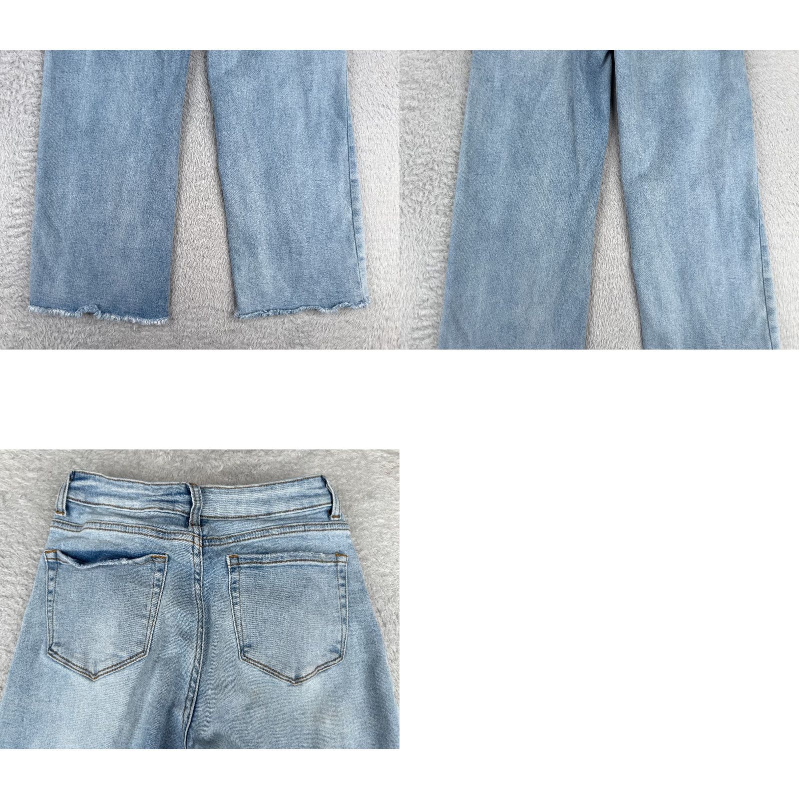 Vintage TNR Jeans Womens Jeans 26 Blue Denim Wide Leg Raw Hem Button Fly High Rise 25x26 Vintage No Size 26" / US 2 / IT 38 - 10 Thumbnail