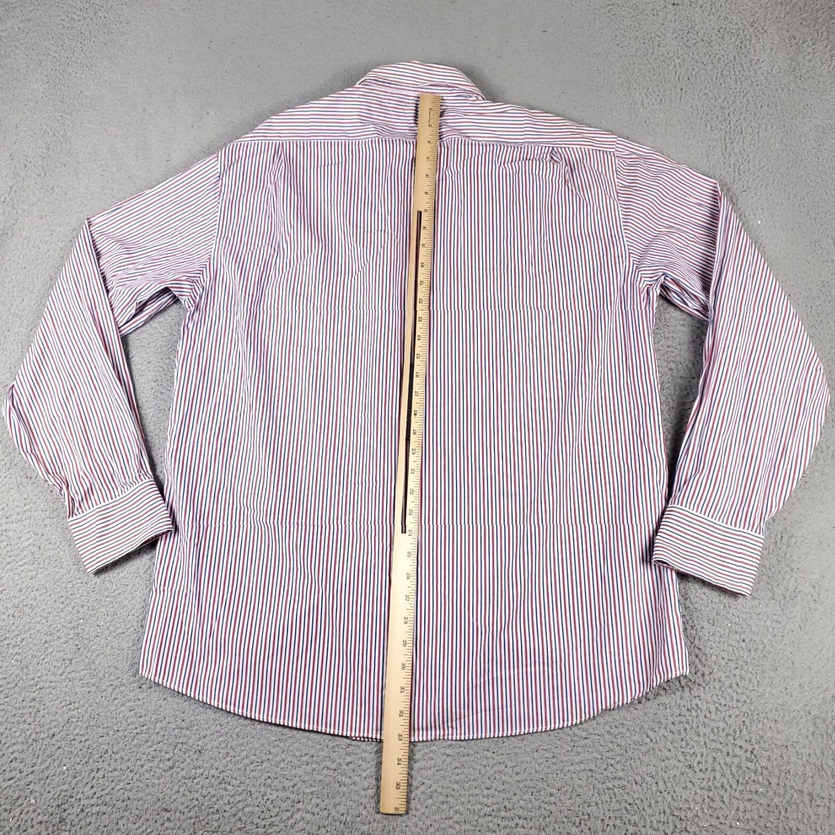 Tommy Hilfiger Tommy Hilfiger Shirt Mens 17 Red Striped Dress Button Down Long Sleeve Classic Modern Preppy Workwear 100% Cotton Size 46R - 3 Thumbnail