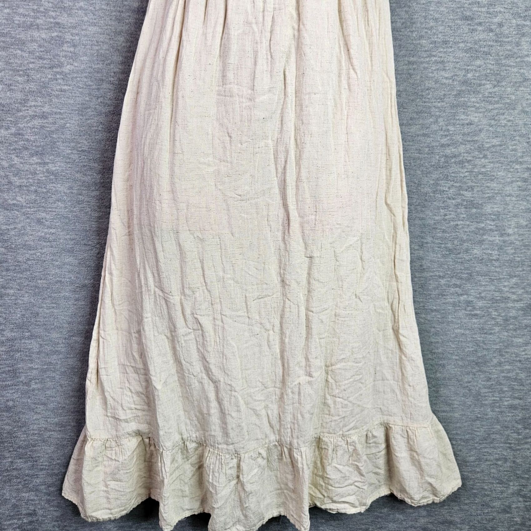 Vintage SIM & SAM Women's Midi Dress S Cream Boho Puff Sleeve Smocked Cottagecore Midi Dress Women's XS S M L Size S / US 4 / IT 40 - 4 Thumbnail