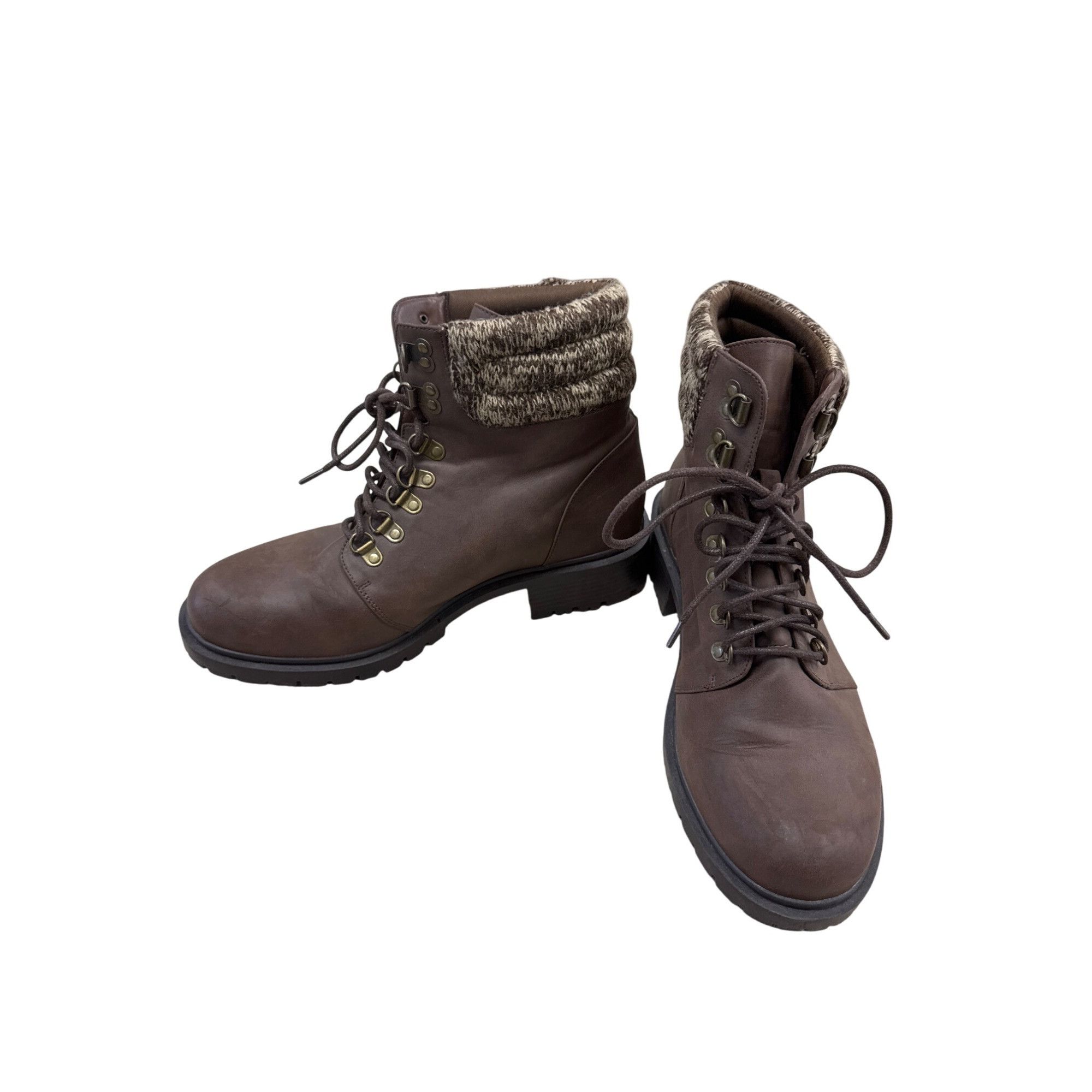 Torrid Torrid Womens Brown Faux Leather Hiking Sweater Boots Size 1 Size US 10 / IT 40 - 2 Thumbnail