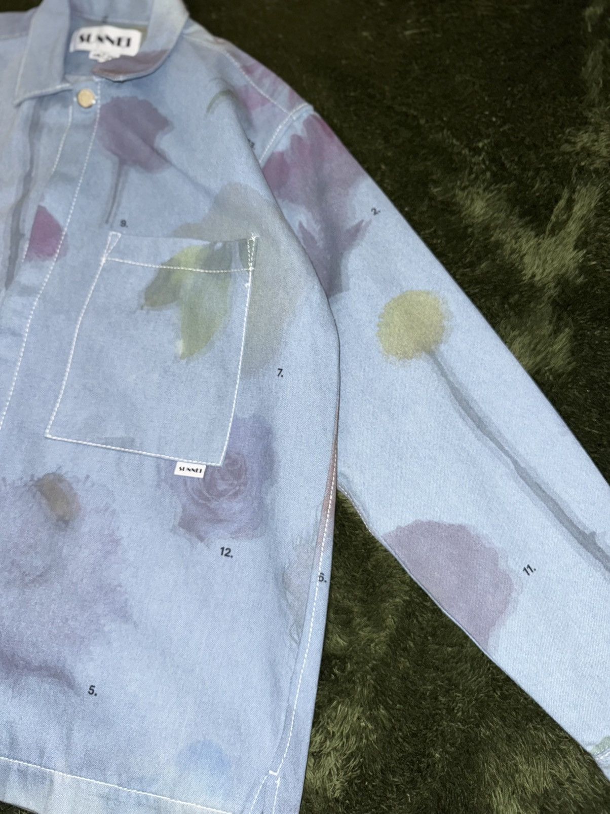 Sunnei [S] SUNNEI Floral Printed Relaxed Fit Denim Shirt Jacket Size US S / EU 44-46 / 1 - 6 Thumbnail