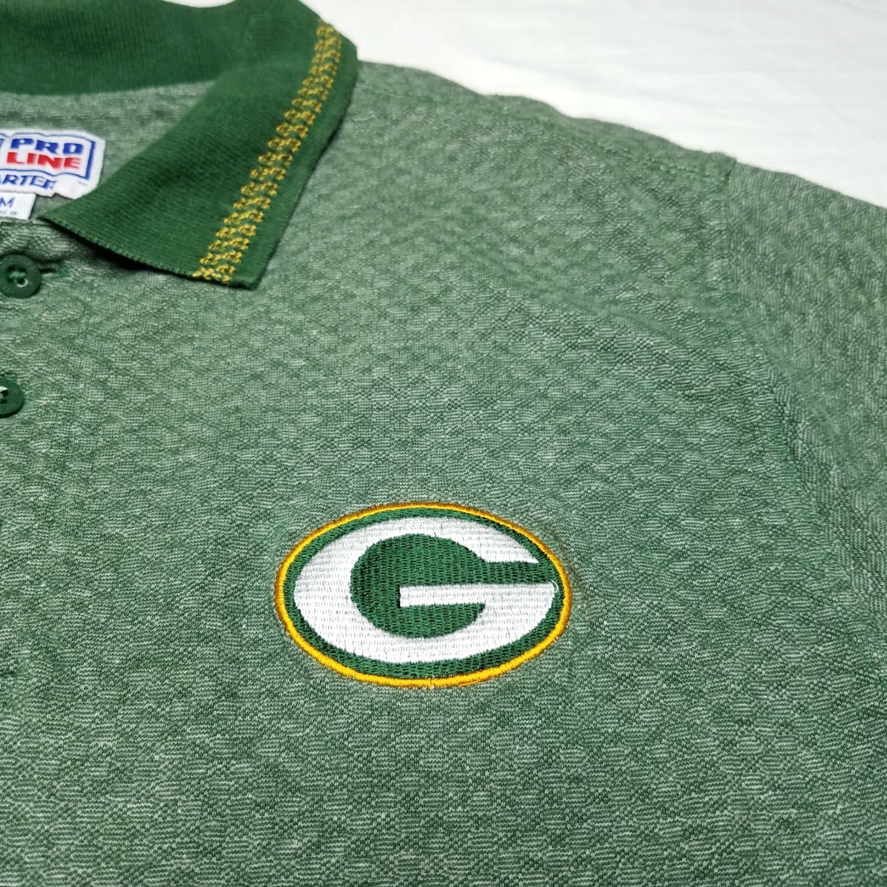 Starter VINTAGE Green Bay Packers Starter Polo Shirt Adult Medium Green 100% Cotton NFL Pro Line Mens Size US M / EU 48-50 / 2 - 2 Thumbnail