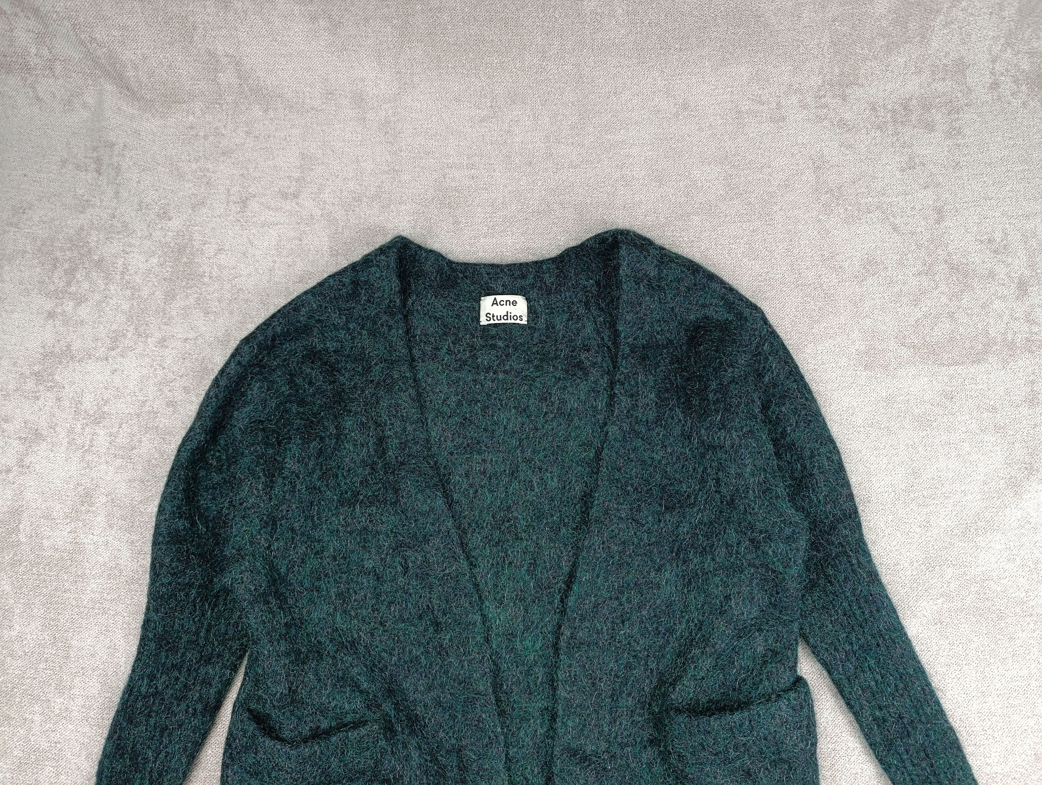 Acne Studios ACNE STUDIOS WOMENS MOHAIR WOOL CARDIGAN RAYA PAW14 GREEN Size XS / US 0-2 / IT 36-38 - 2 Thumbnail