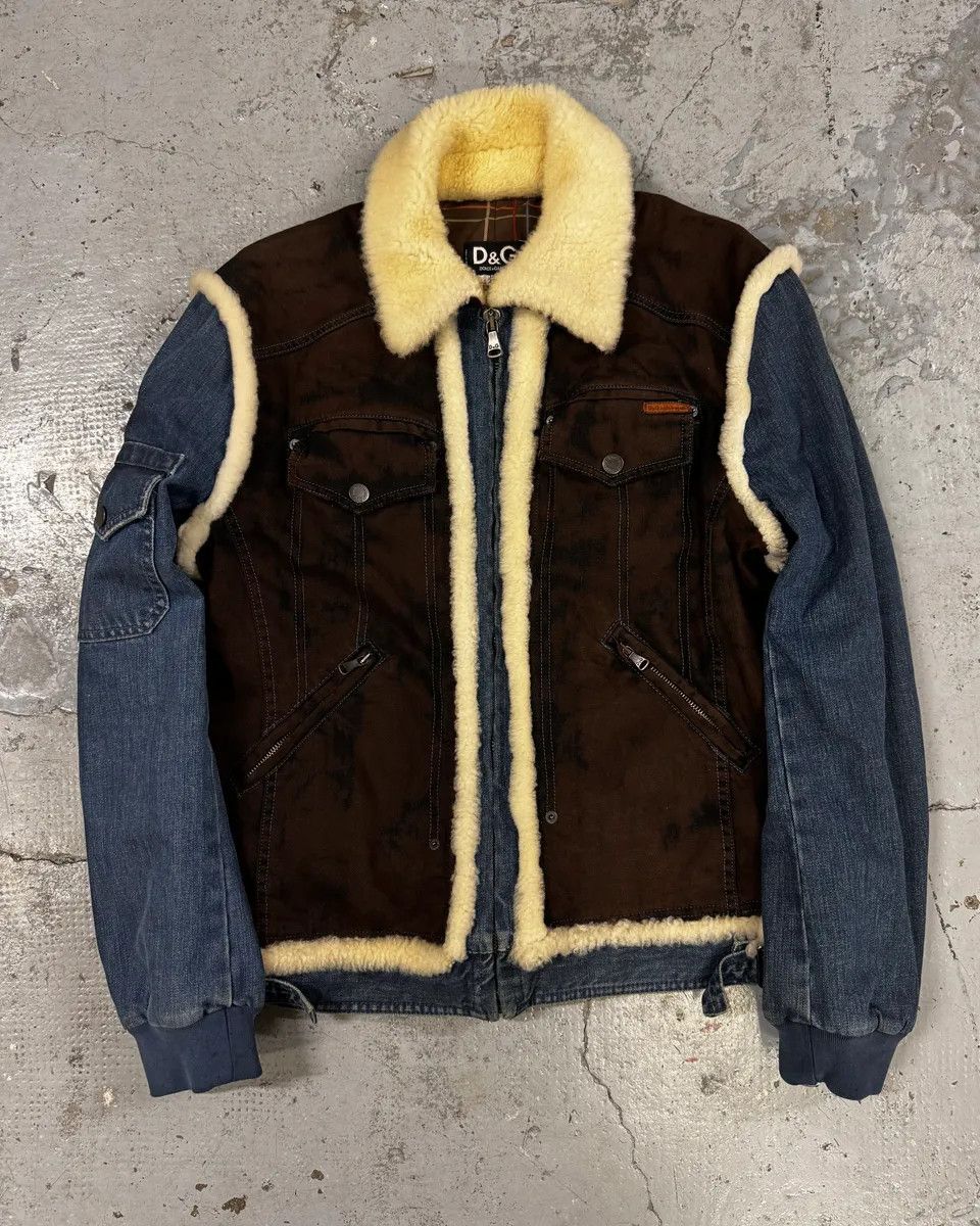 Dolce & Gabbana AW2005 Dolce & Gabbana Cowboy Denim Shearling Jacket Size US M / EU 48-50 / 2 - 1 Thumbnail