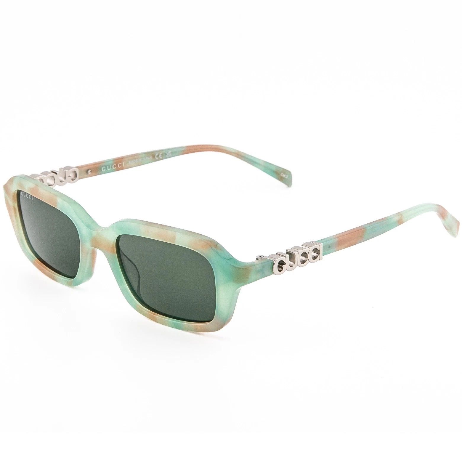 Gucci GUCCI 2152 Gg2152S Green Havana Narrow Unisex Sunglasses 005 Size ONE SIZE - 4 Thumbnail