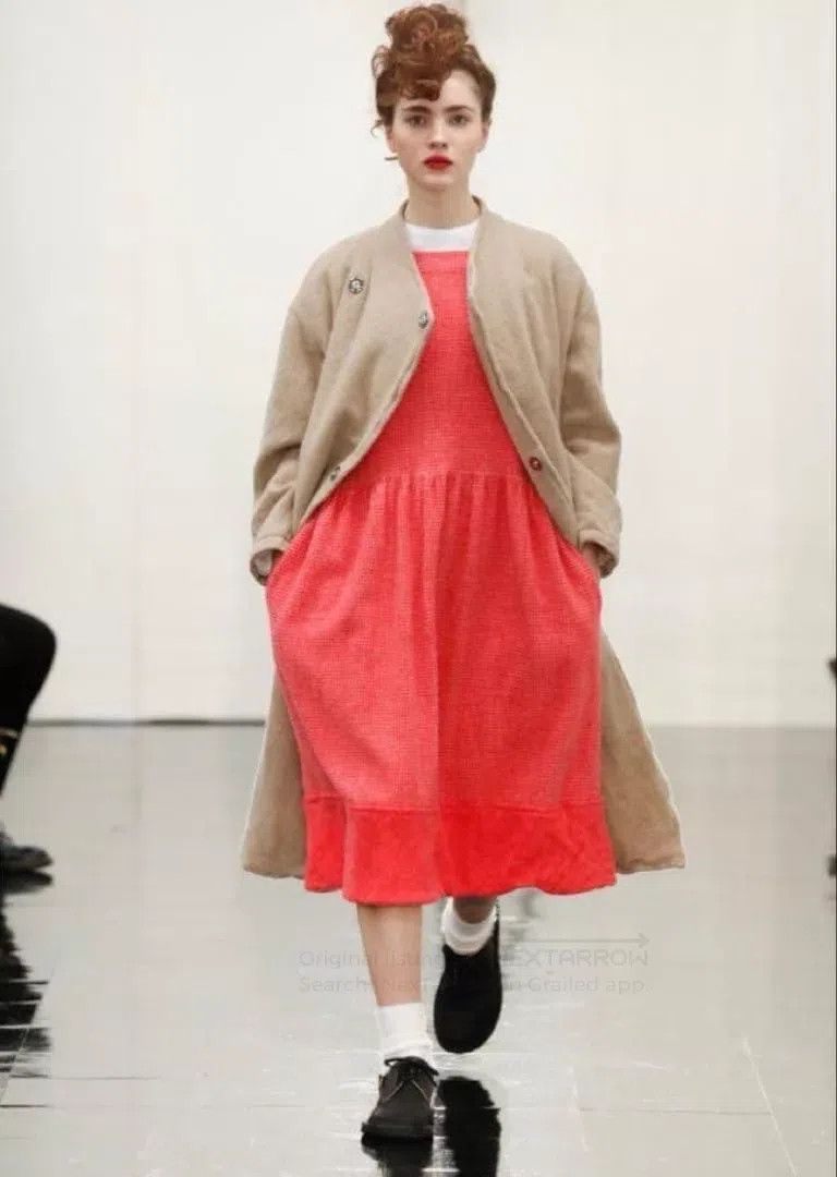 Comme des Garcons Comme Des Garcons Pink Velvet Short Sleeve Dress Size S / US 4 / IT 40 - 1 Thumbnail