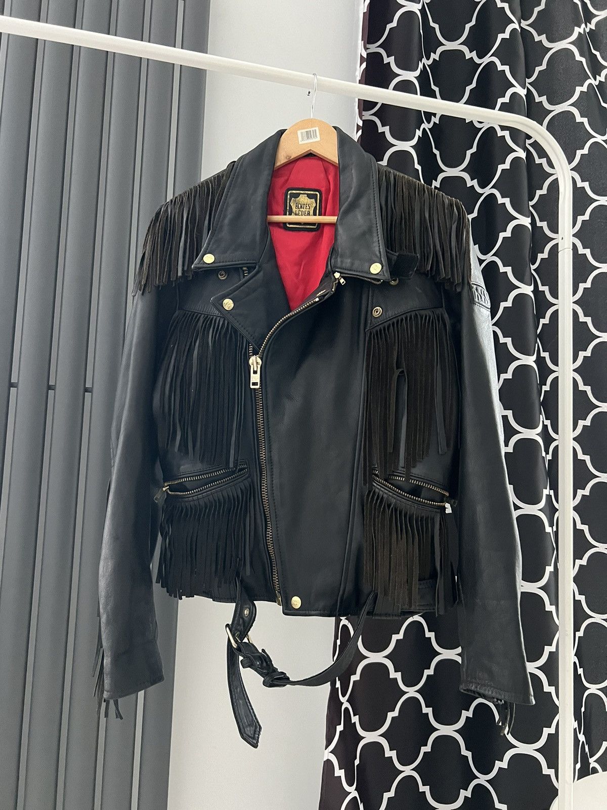Vintage IXS Leather Fringe Motorcycle Jacket Black Vintage Biker M Size US M / EU 48-50 / 2 - 11 Thumbnail