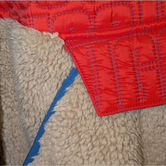 Ugg UGG Iggy Sherpa Half Zip Pullover L Orange Red Colorblock Size US L / EU 52-54 / 3 - 11 Thumbnail