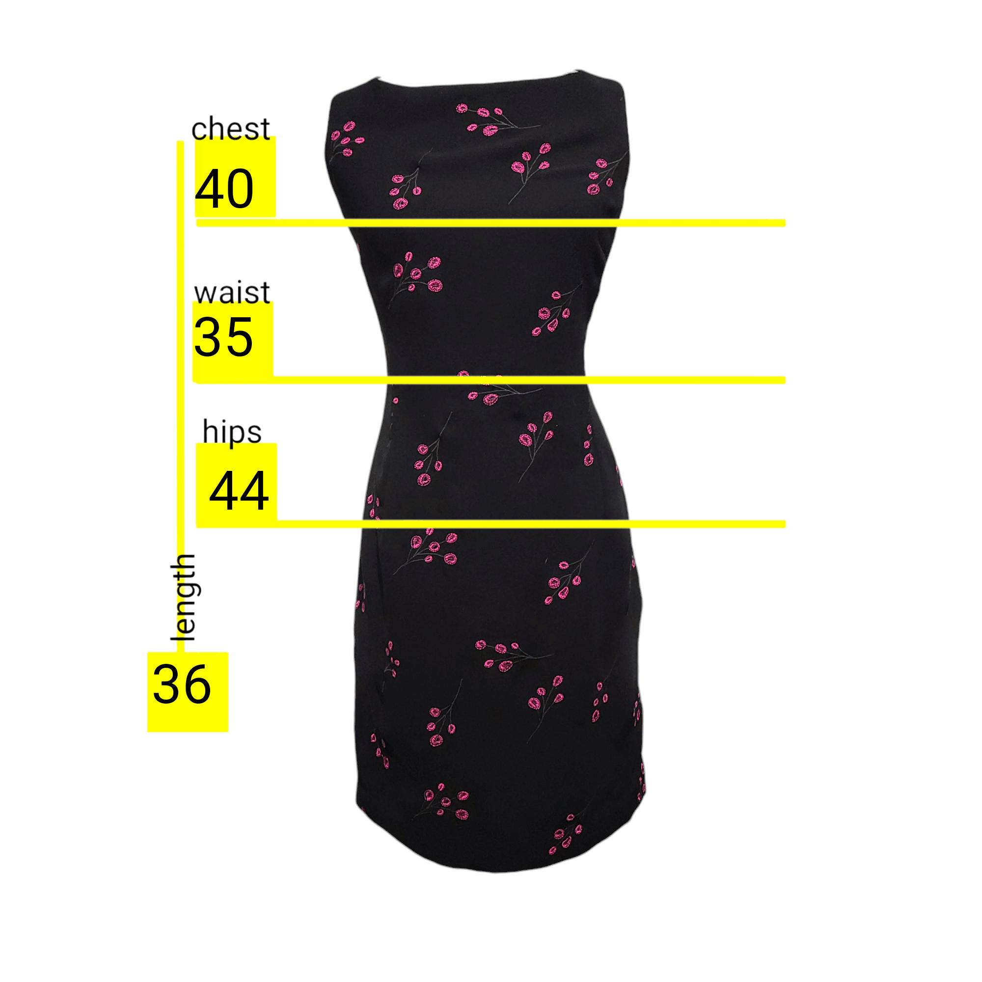 Jones New York Jones New York Little Black Dress Pink Embroidered Flowers Size XL / US 12-14 / IT 48-50 - 4 Thumbnail