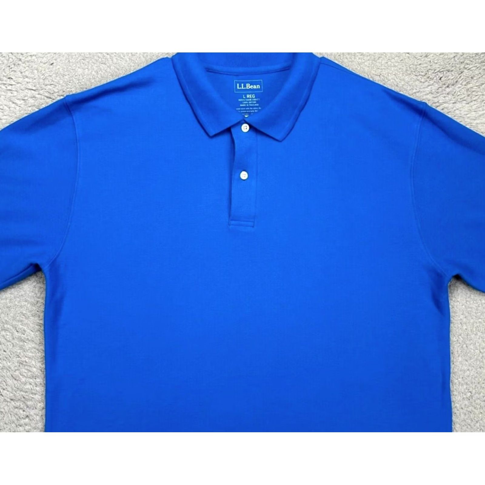 Vintage L.L. Bean Sweatshirt Mens Large Blue Polo Pullover 100% Cotton Casual Mock Neck Collared Long Sleeve Regular Fit Mens Size US L / EU 52-54 / 3 - 2 Thumbnail