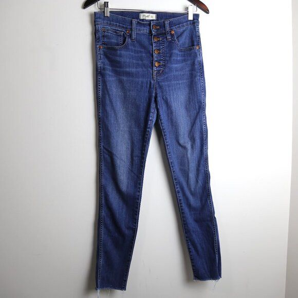 Madewell Madewell 10" High-Rise Skinny Raw Hem Denim Jeans Size 29 Size 29" - 1 Thumbnail