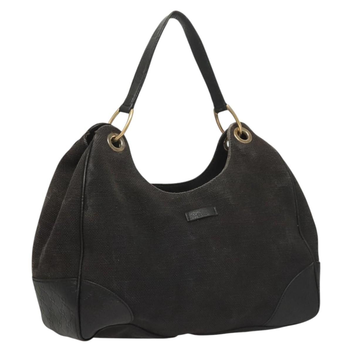 Gucci Shoulder Bag Canvas Outlet Black Gold 257268 Auth Bs25254, Women's