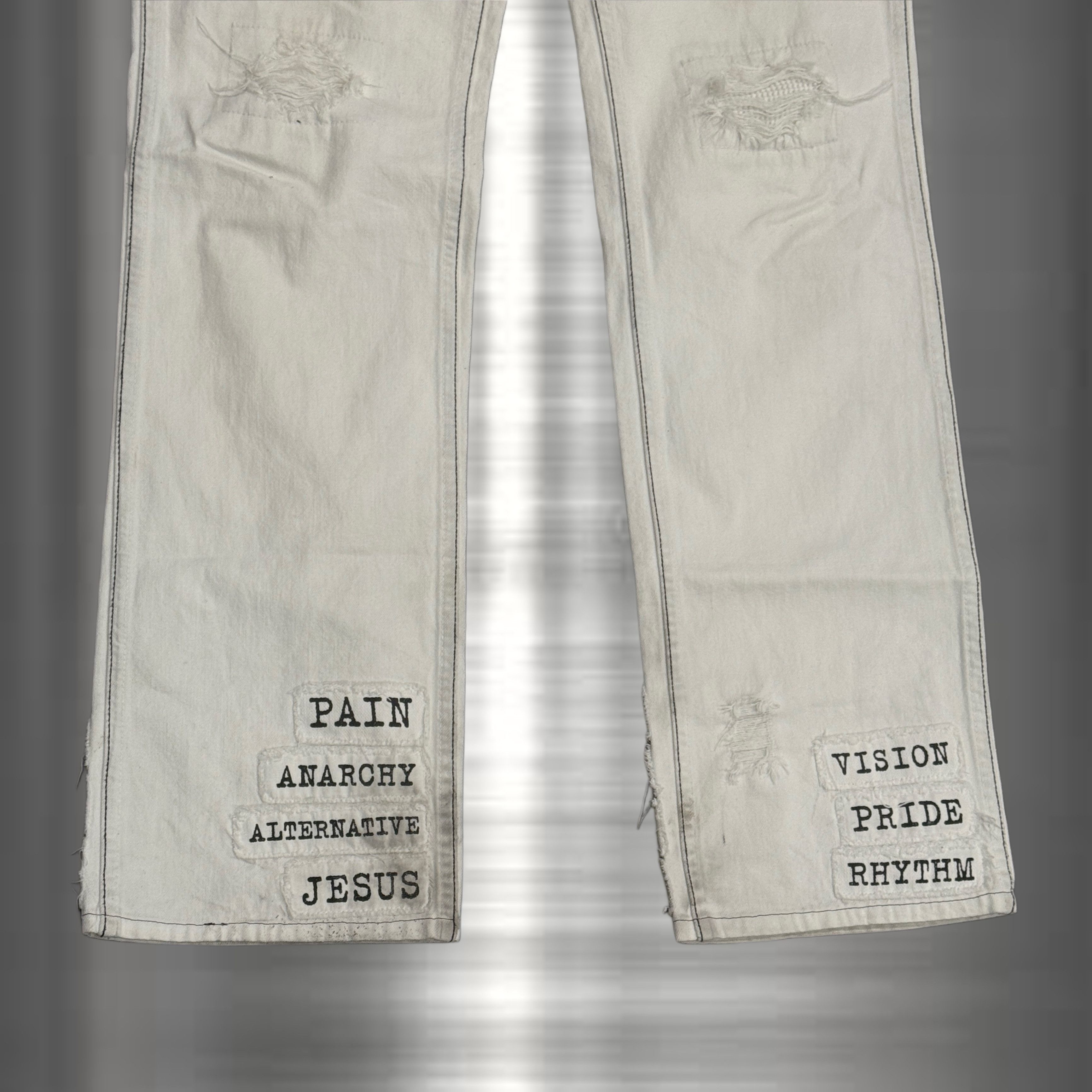 Number (N)ine × Takahiromiyashita The Soloist. Number (N)ine SS02 Poem Denim Patch "Modern Age" Size US 30 / EU 46 - 5 Thumbnail