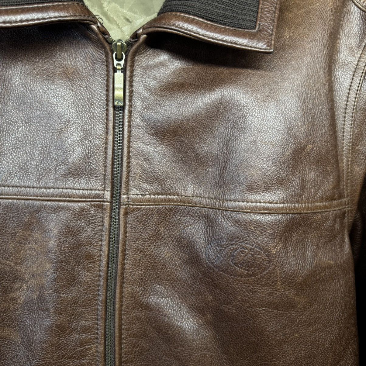 Quiksilver × Vintage Vintage Quiksilver Leather Jacket 90s Size US L / EU 52-54 / 3 - 3 Thumbnail