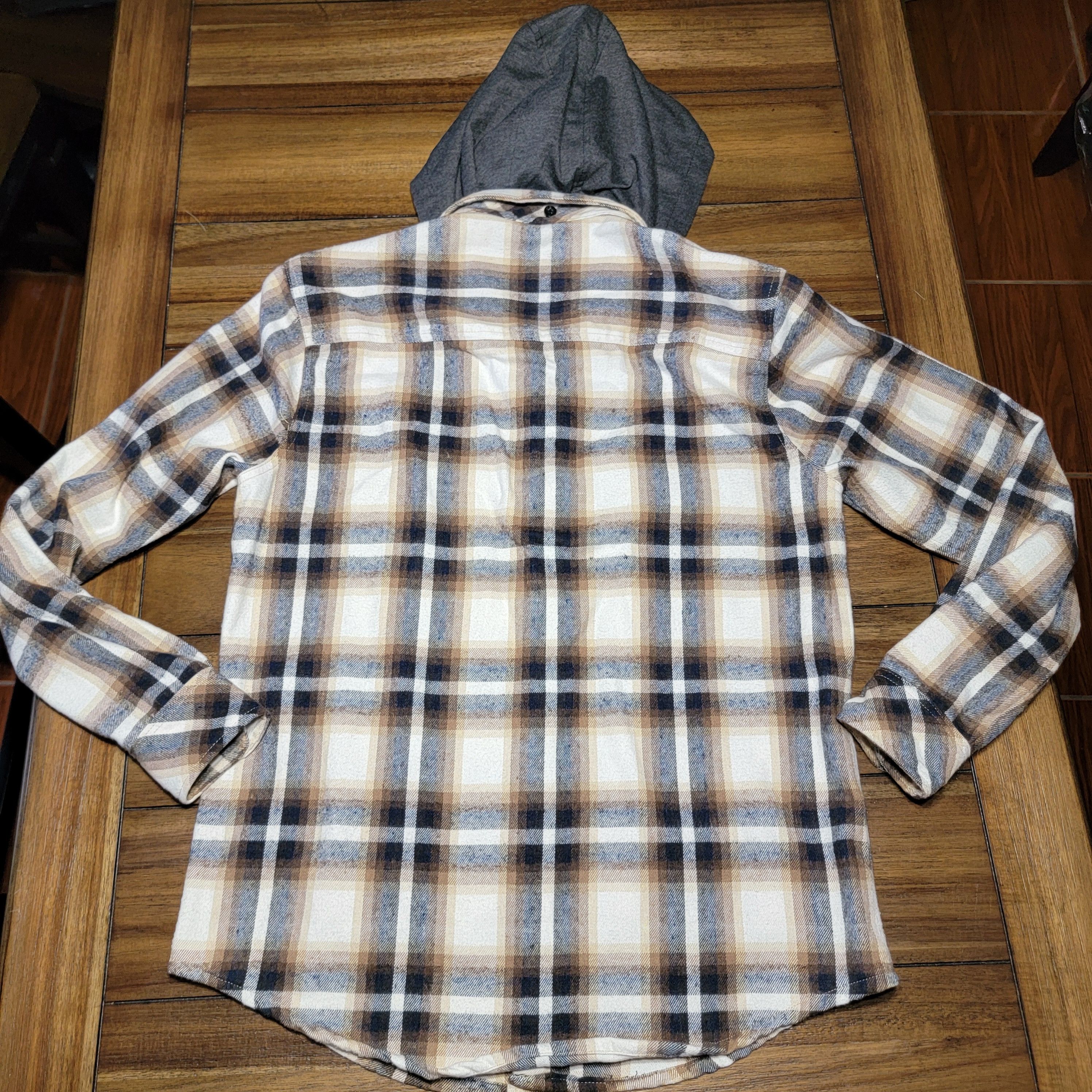 Free Planet Free Planet LS Flannel Shirt w/ Detachable Hood - Size Large Size US L / EU 52-54 / 3 - 3 Thumbnail