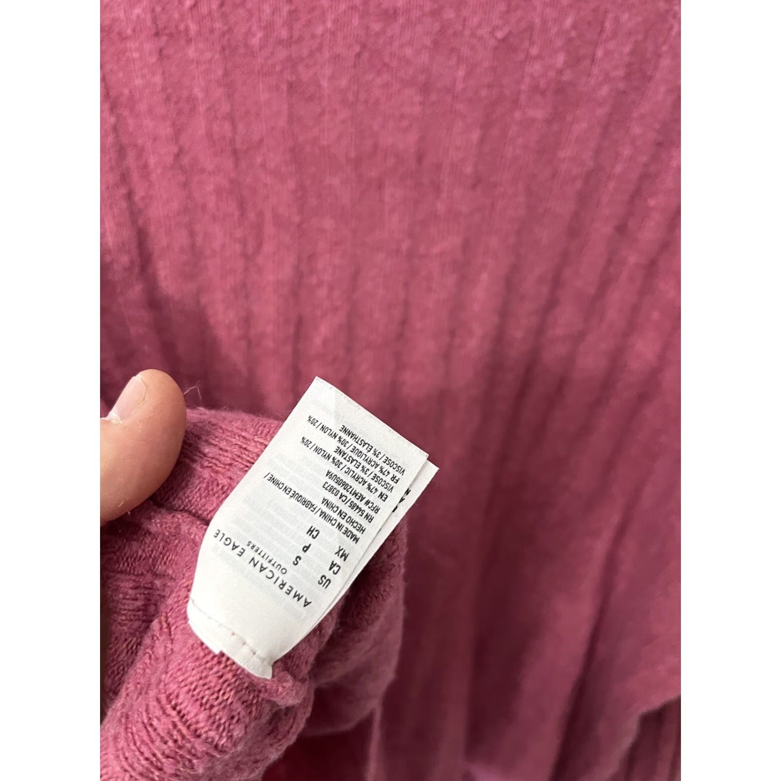 American Eagle Outfitters American Eagle Outfitters Sweater Women S Pink Acrylic Blend Long Sleeve Crew Neck Casual Knit Womens Size S / US 4 / IT 40 - 4 Thumbnail