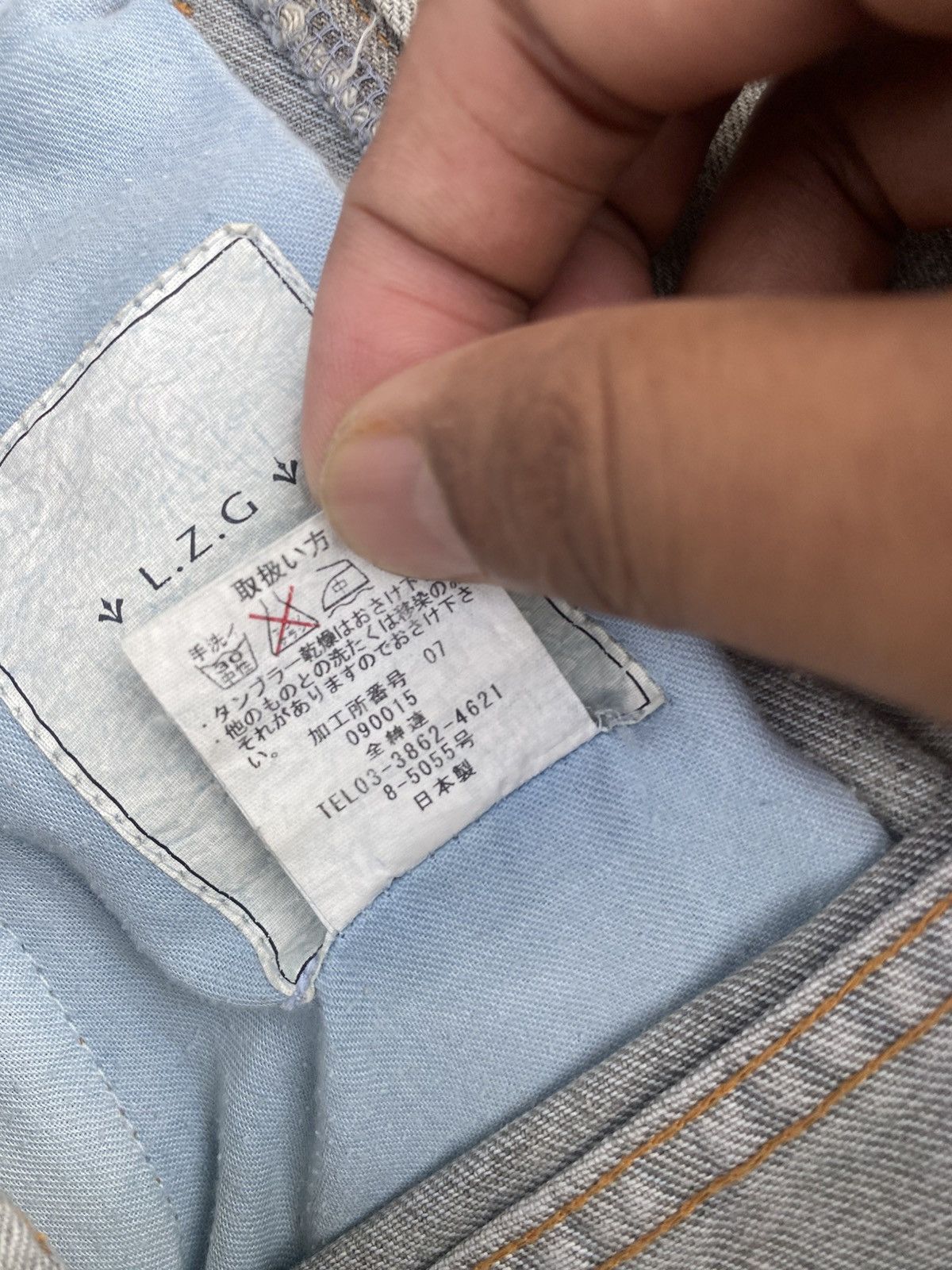 Japanese Brand Vintage L.Z.G Streetwear Grey Denim with Dual Zip Pockets Size US 32 / EU 48 - 11 Thumbnail