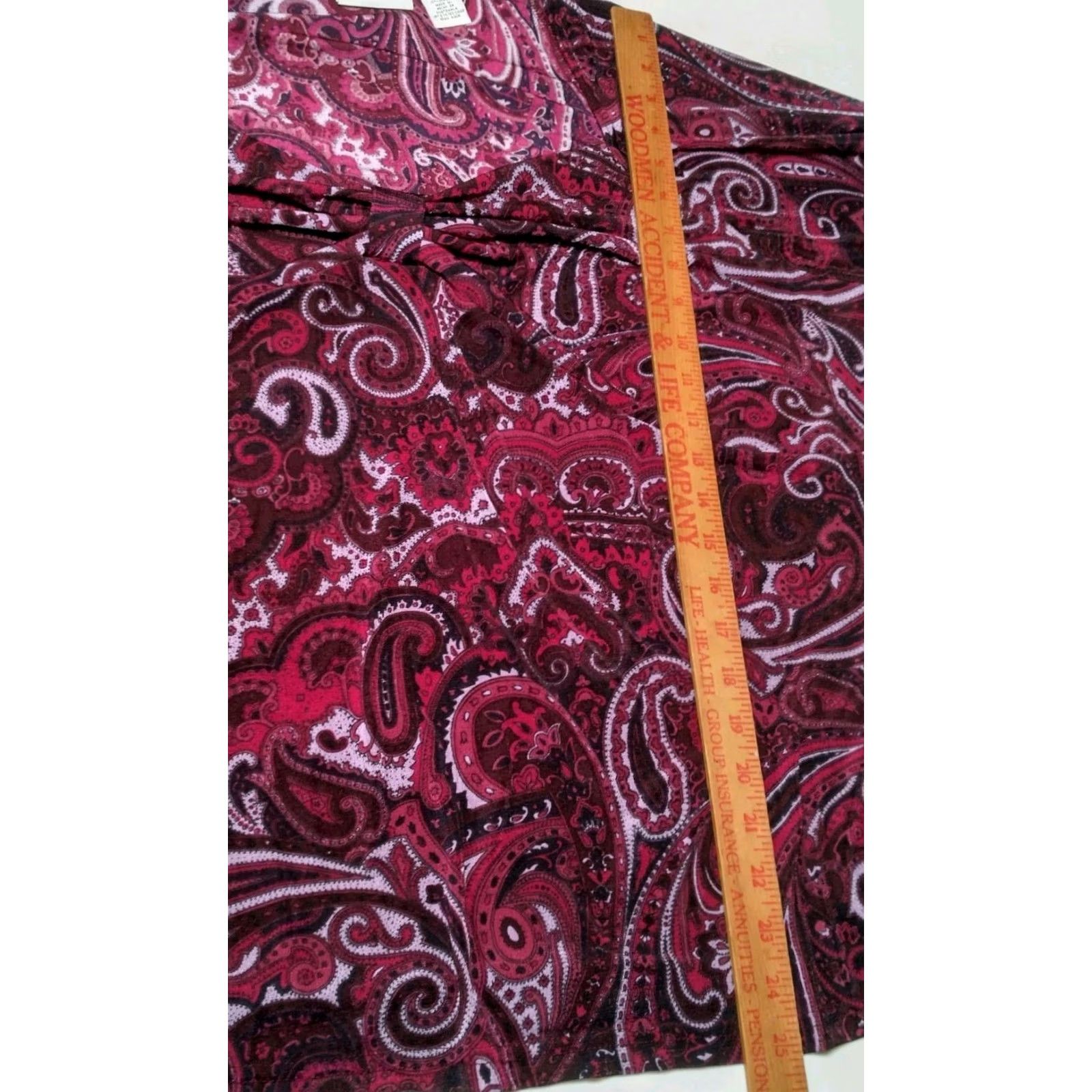Vintage Jaclyn Smith Shirt Plus Size 2X Purple Paisley V-Neck Knit 3/4 Sleeve Blouse Women Womens Size XXL / US 16-18 / IT 52-54 - 5 Thumbnail