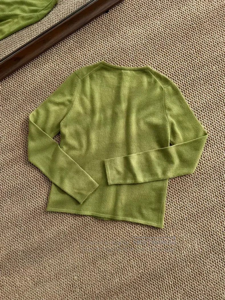 Hermes Hermes Green Cashmere Zip Knit Top, Women's Size XS / US 0-2 / IT 36-38 - 6 Thumbnail