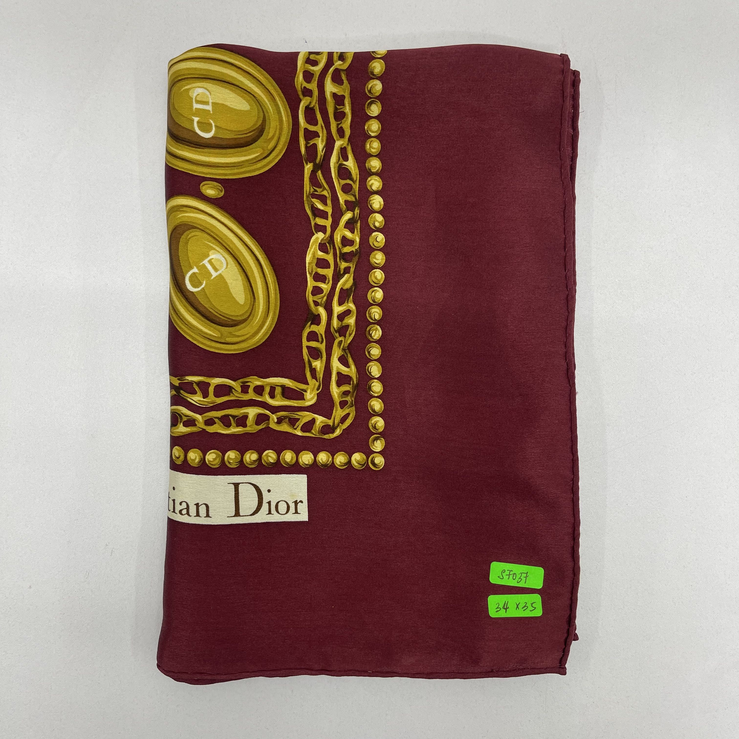 Christian Dior Monsieur Vintage Christian Dior Silk Scarf CD Logo Motif - S7037 Size ONE SIZE - 7 Thumbnail