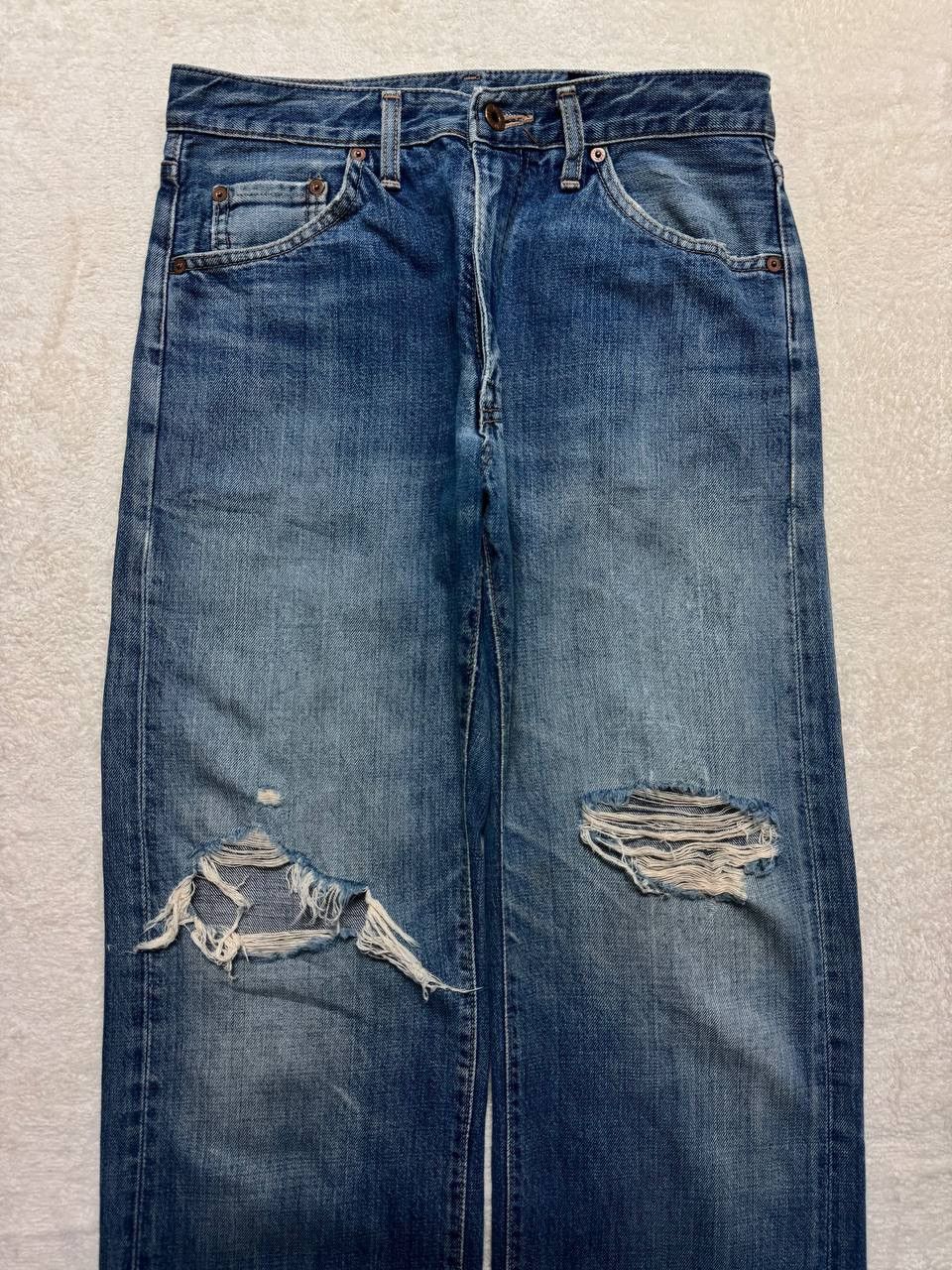 Vintage SICK 90s Big John Distressed Thrashed Faded Baggy Jeans Size US 29 - 3 Thumbnail