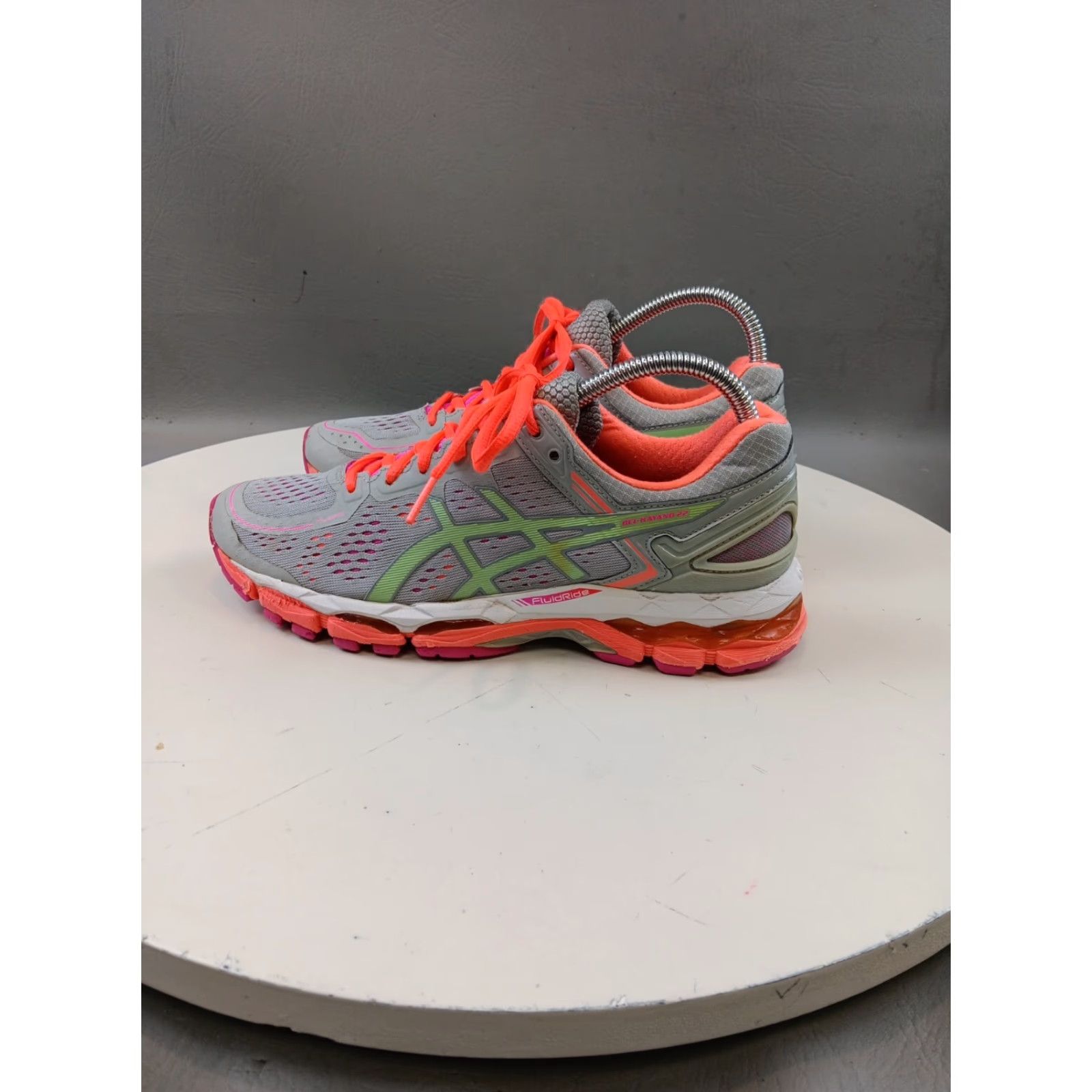 Asics ASICS GEL-Kayano 22 Women's Size 8 Silver Gray/ Pistachio/ Coral Lightly Used Sneaker Athletic Running & Jogging Gel Lace Up Shoes Women Size US 8 / IT 38 - 2 Thumbnail