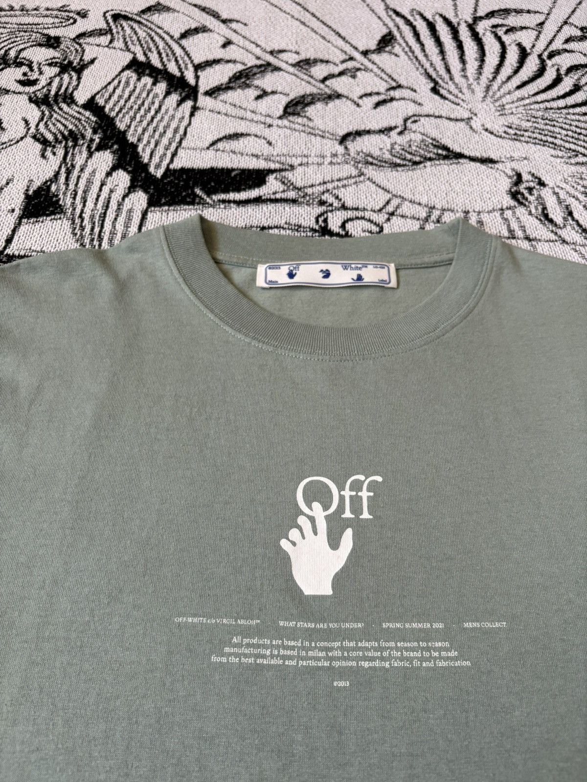 Off-White WHITE OFFF! GRAFFITI OVERSIZED S/S JADEITE Size US L / EU 52-54 / 3 - 3 Thumbnail