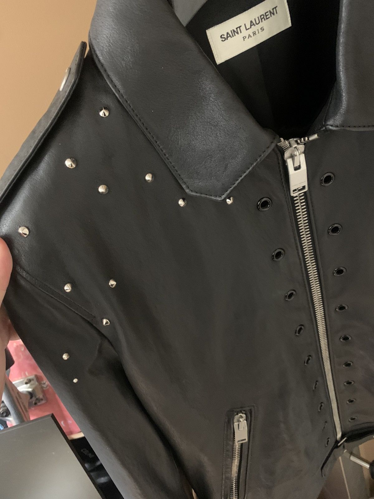 Saint Laurent Paris Saint Laurent 2014SS Studded Cafe racer jacket Size US M / EU 48-50 / 2 - 3 Thumbnail